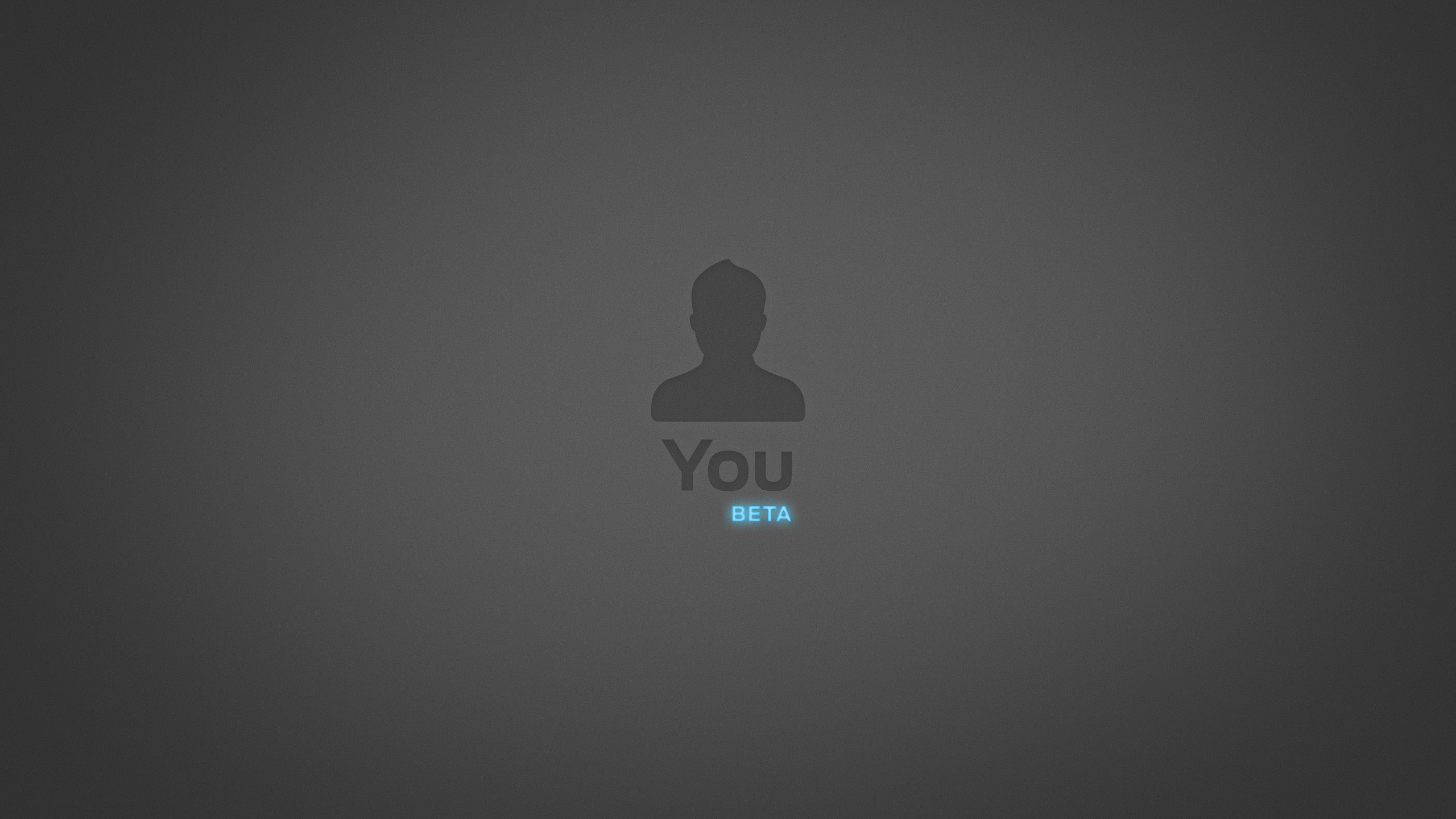 Minimalist gray background with 'You Beta' text HD Wallpaper