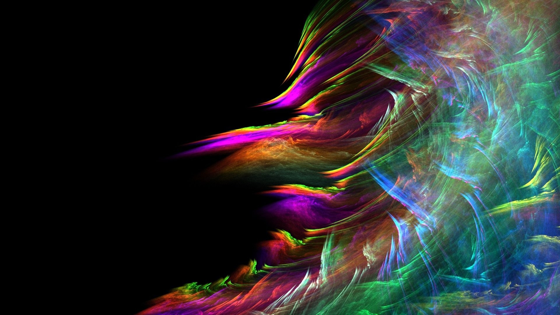 Abstract colorful digital art with black background HD Wallpaper