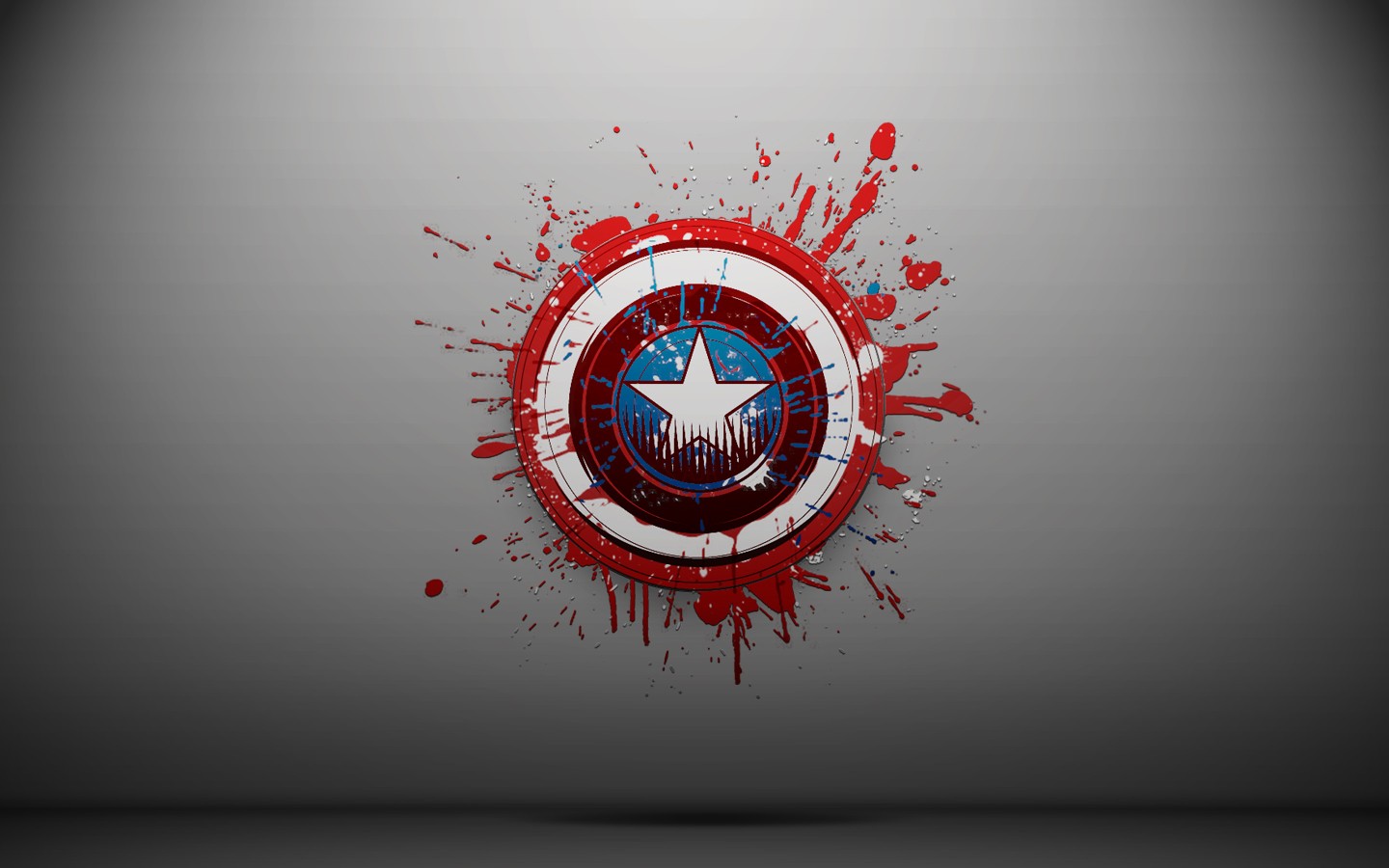 Captain America's Shield with Red Splatter HD Wallpaper