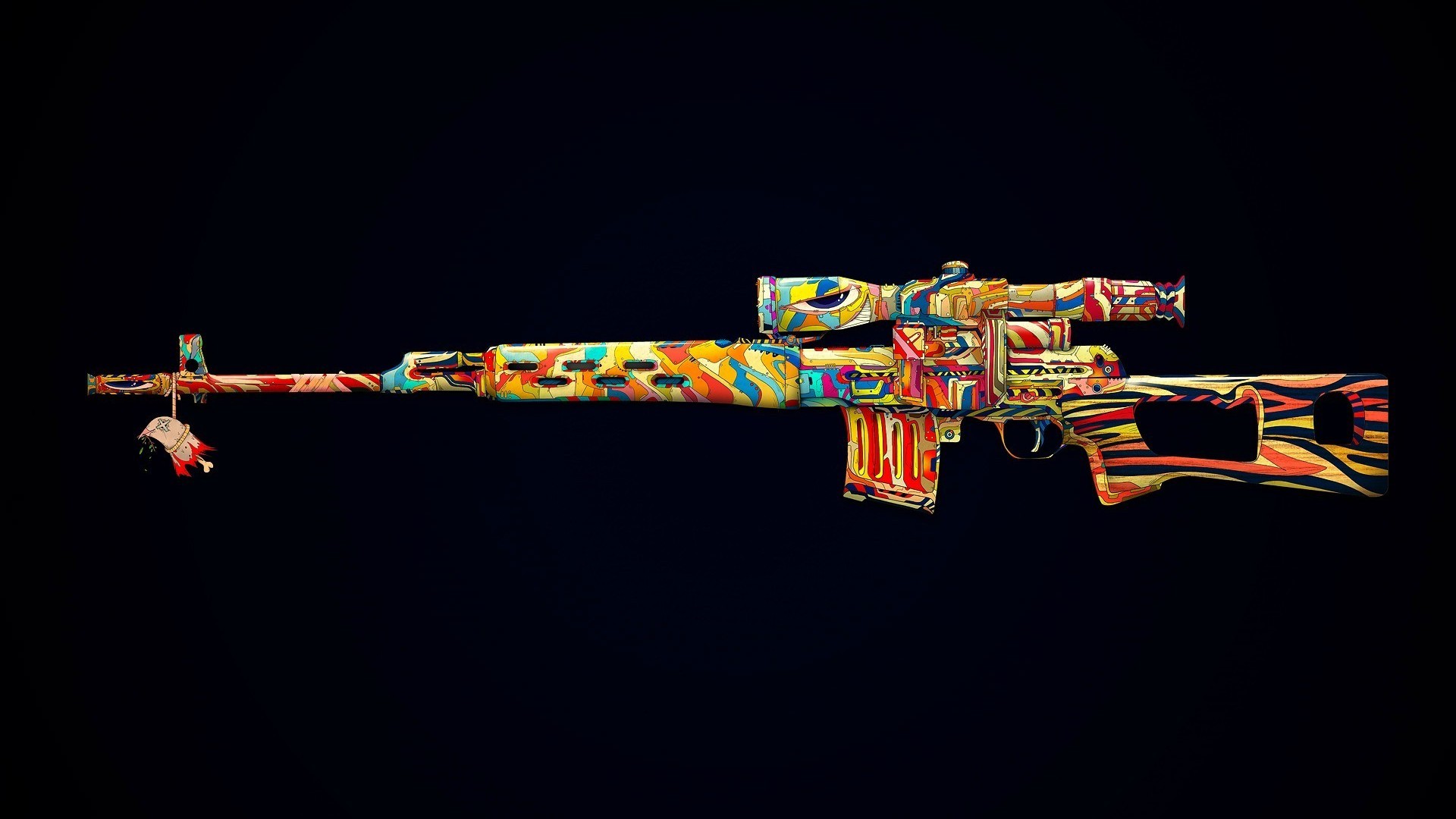 weapon Matei Apostolescu colorful simple background rifles Dragunov HD Wallpaper