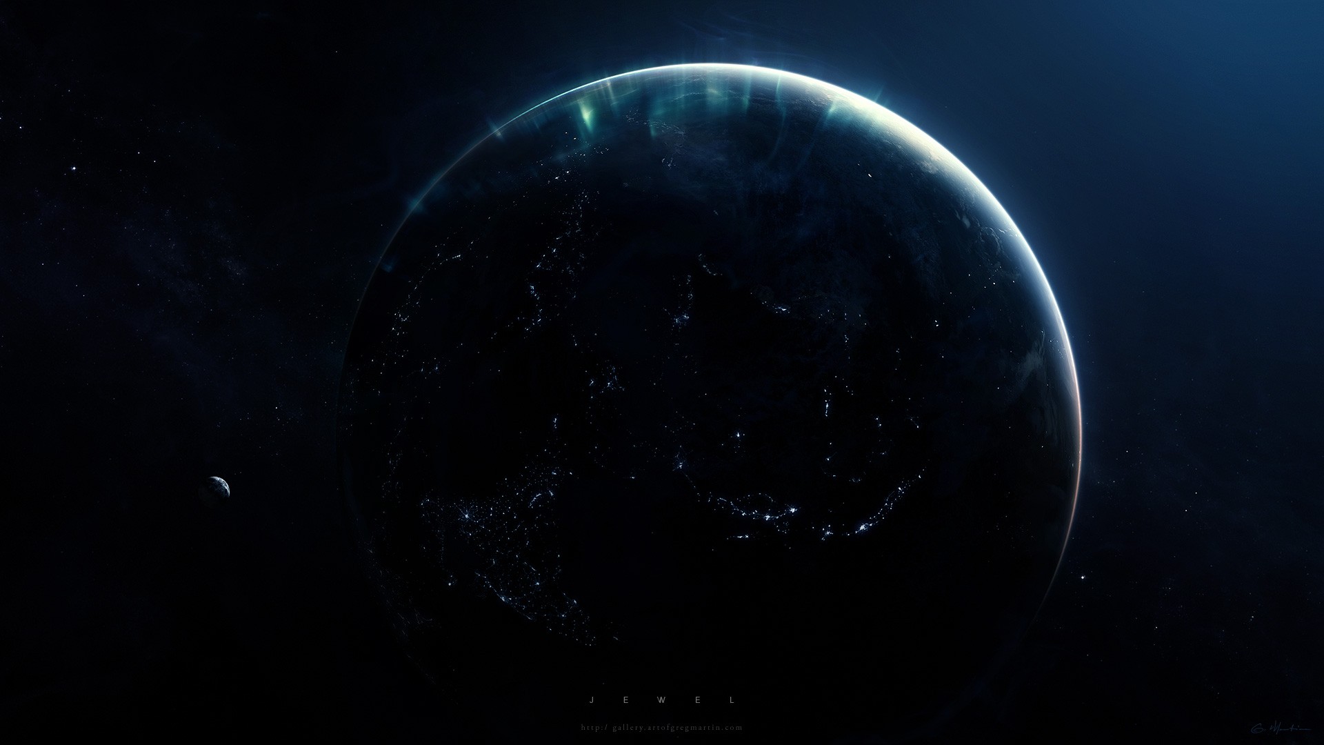 Earth and Moon in Space by Greg Martin HD Wallpaper