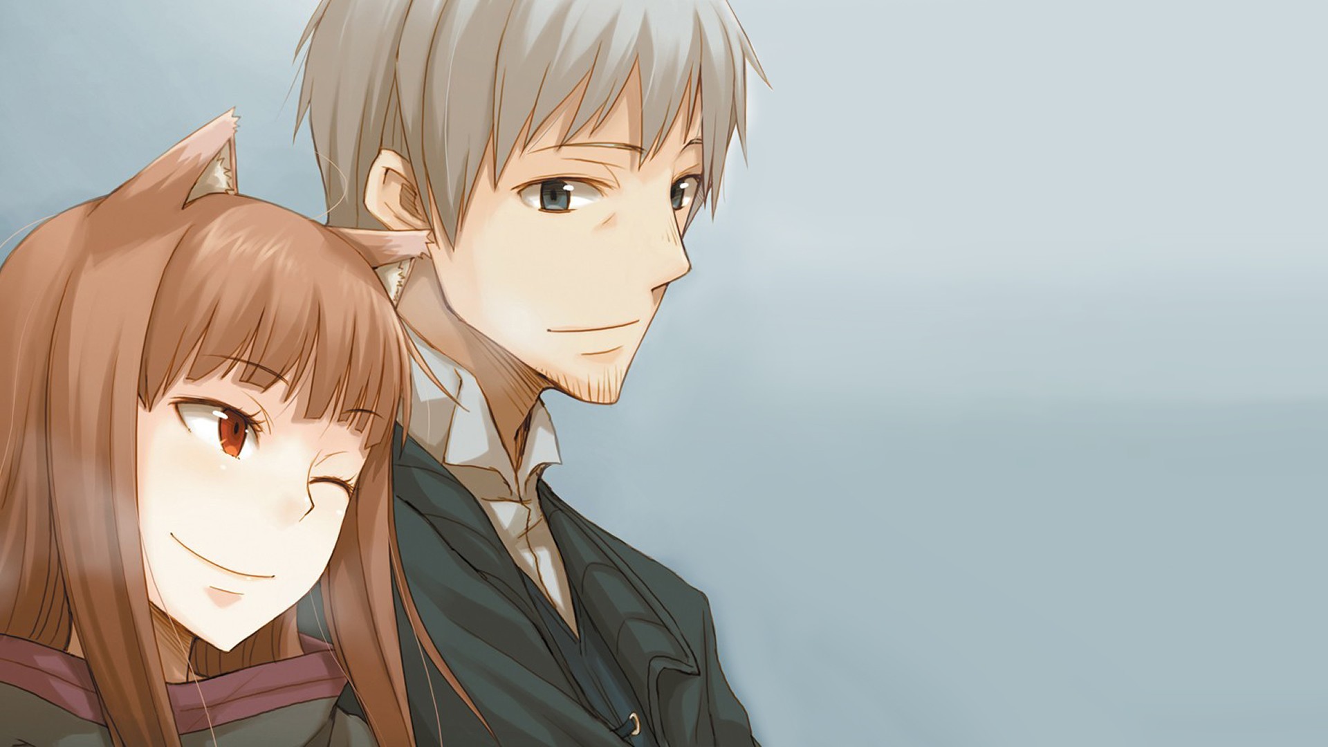 Holo and Lawrence from Spice and Wolf HD Wallpaper