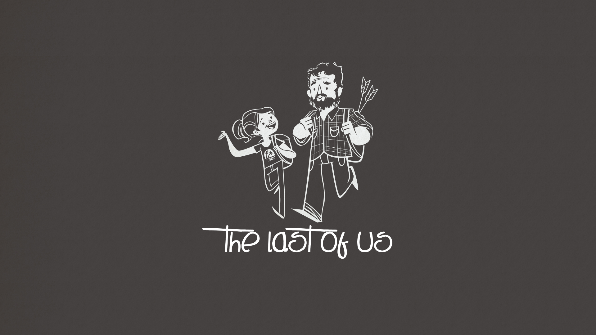 The Last of Us minimalist illustration with characters HD Wallpaper