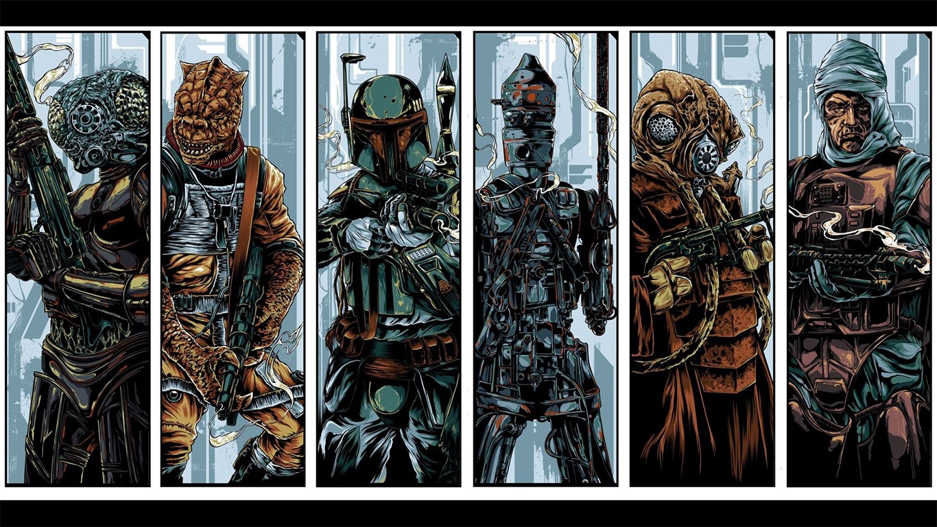 Star Wars Bounty Hunters Collage Artwork HD Wallpaper