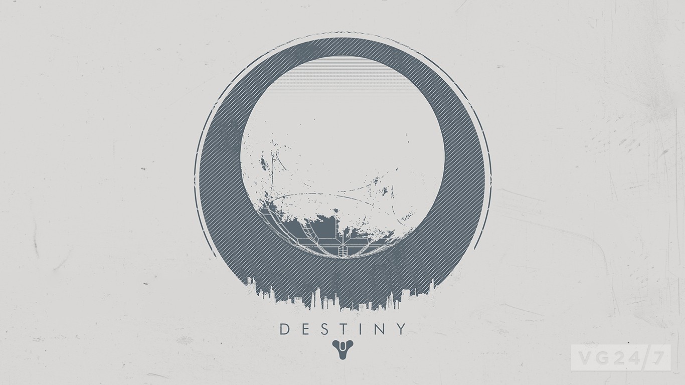Destiny video game logo with planet and city HD Wallpaper