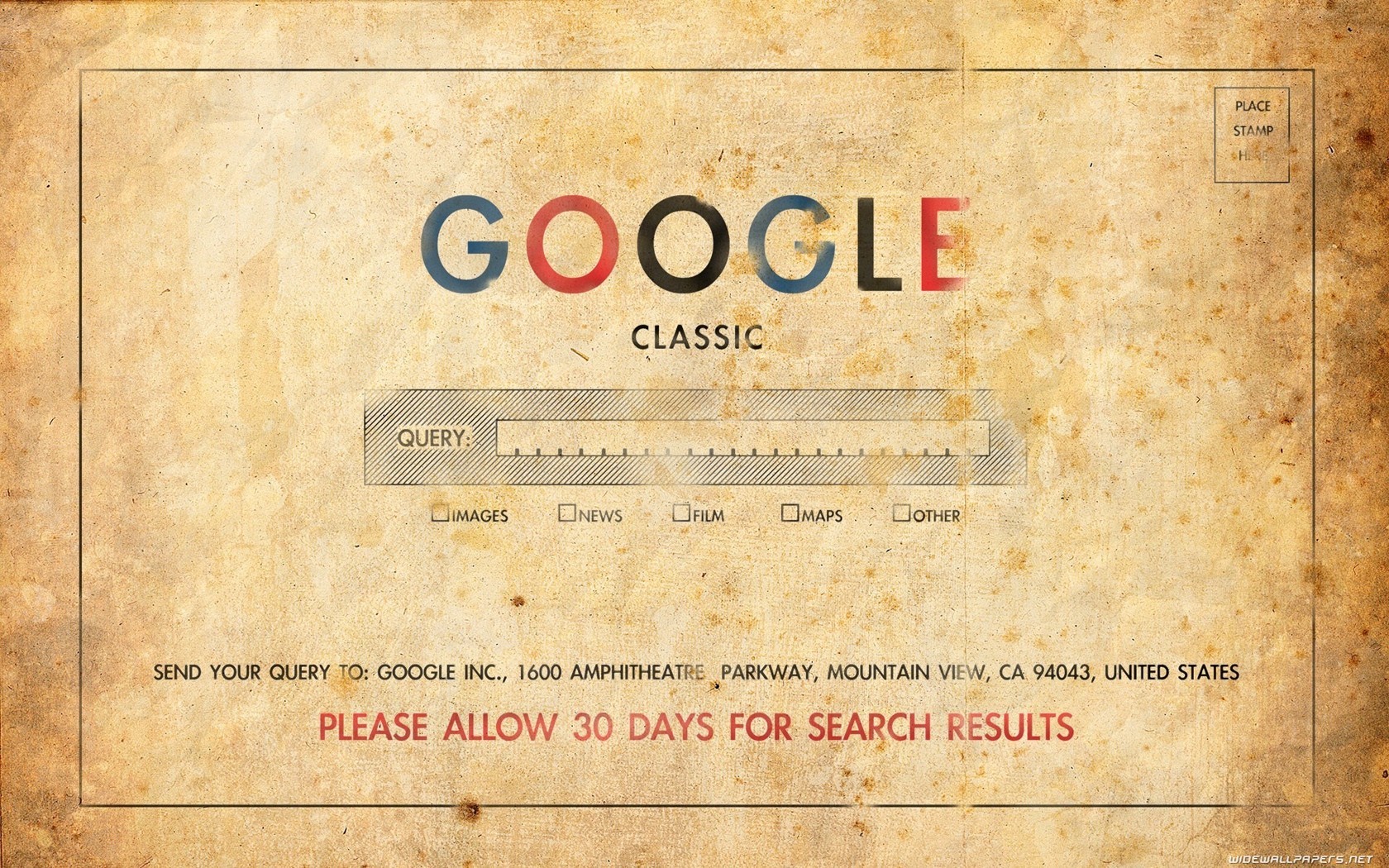Google Classic vintage postcard design HD Wallpaper