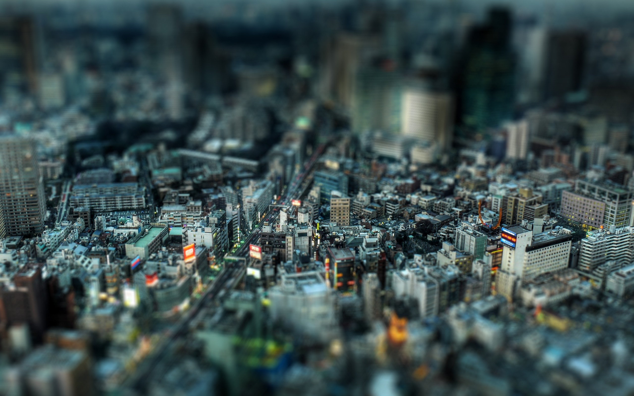Tilt Shift Photography of a Tokyo Cityscape HD Wallpaper