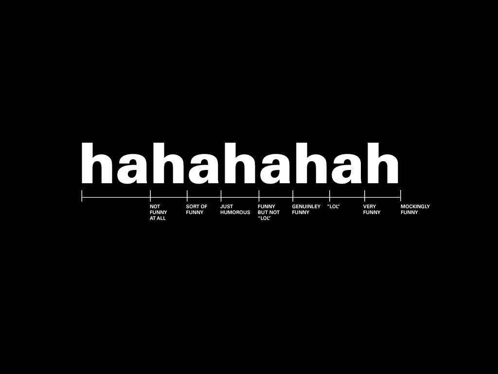 Hahahahah humor scale on black background HD Wallpaper
