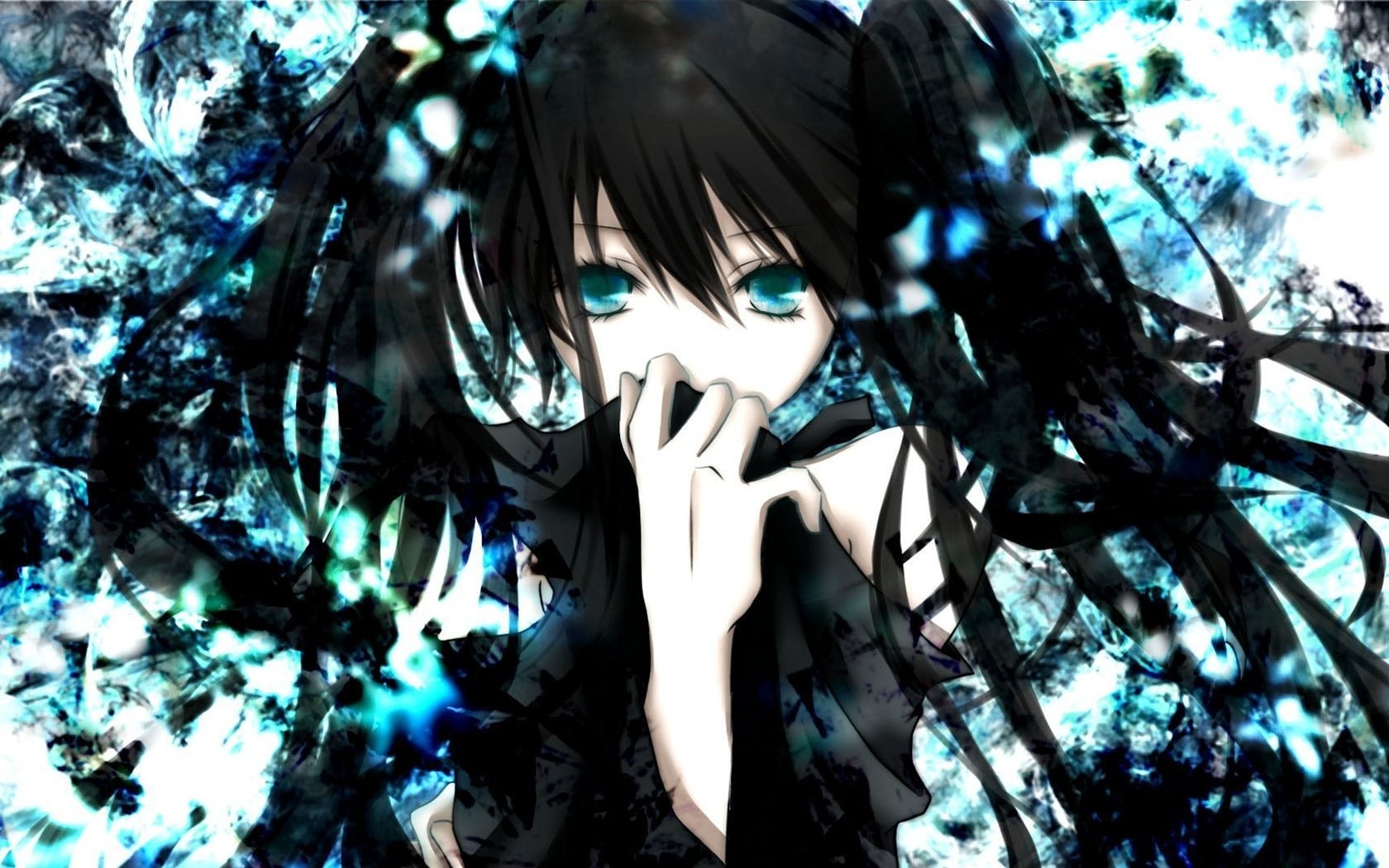 Black Rock Shooter anime girl with blue eyes HD Wallpaper