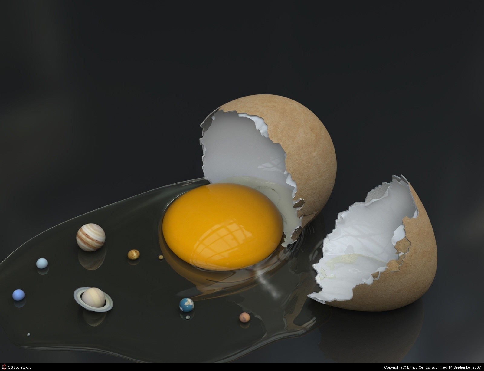 The Solar System as an Egg Yolk HD Wallpaper