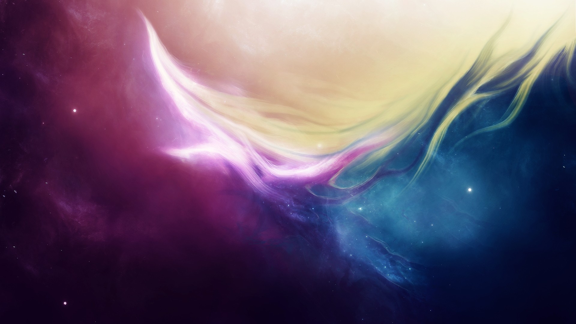 Colorful abstract digital art of a galaxy nebula HD Wallpaper