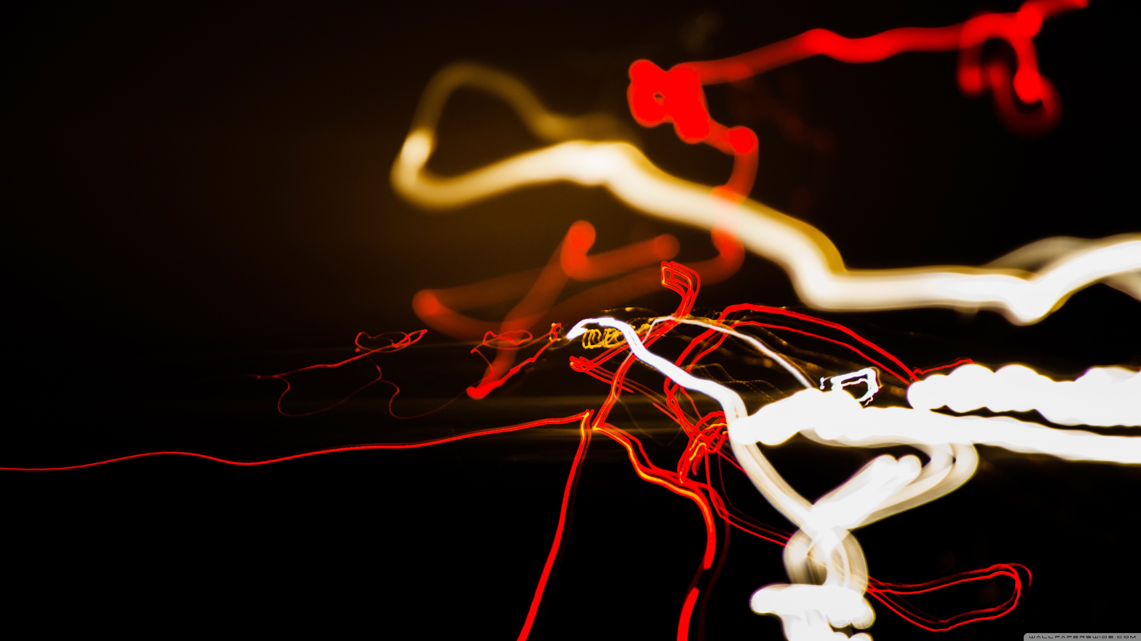 Abstract light trails with red and white streaks HD Wallpaper