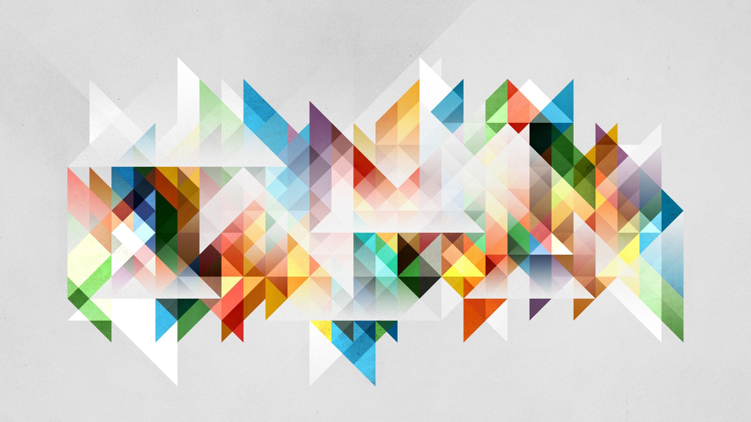 Abstract geometric digital art with colorful triangles HD Wallpaper