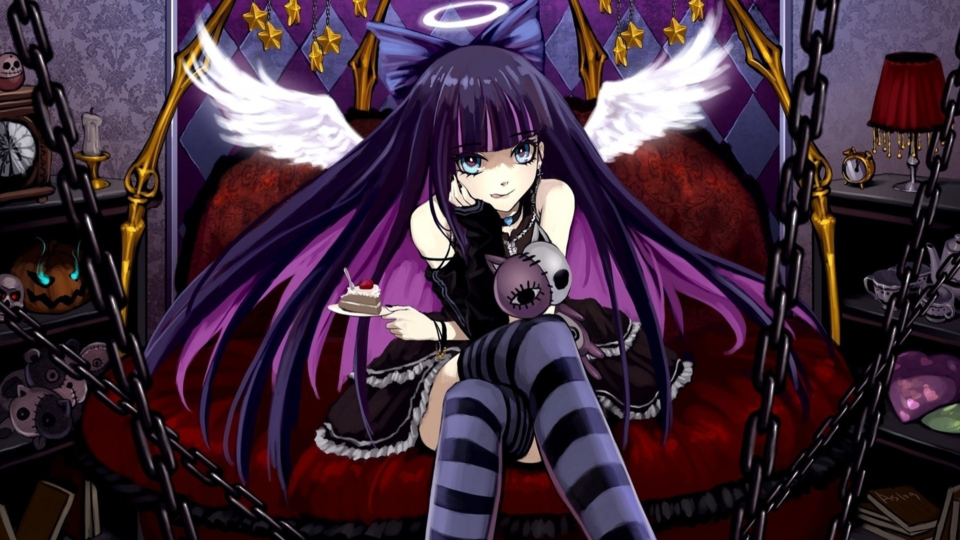 Stocking from Panty and Stocking with Garterbelt with wings HD Wallpaper