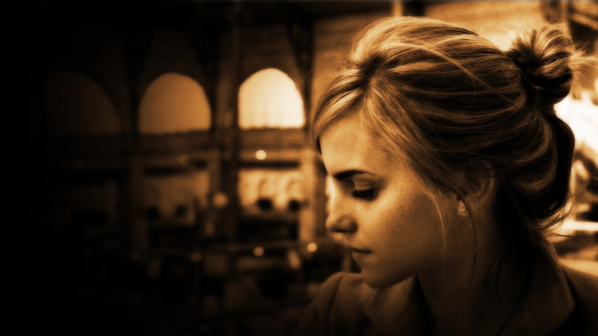 Emma Watson in profile HD Wallpaper