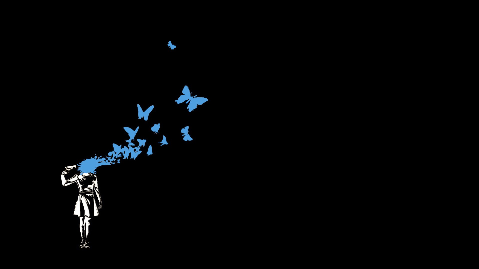 Persona 3 artwork of a girl with butterflies HD Wallpaper