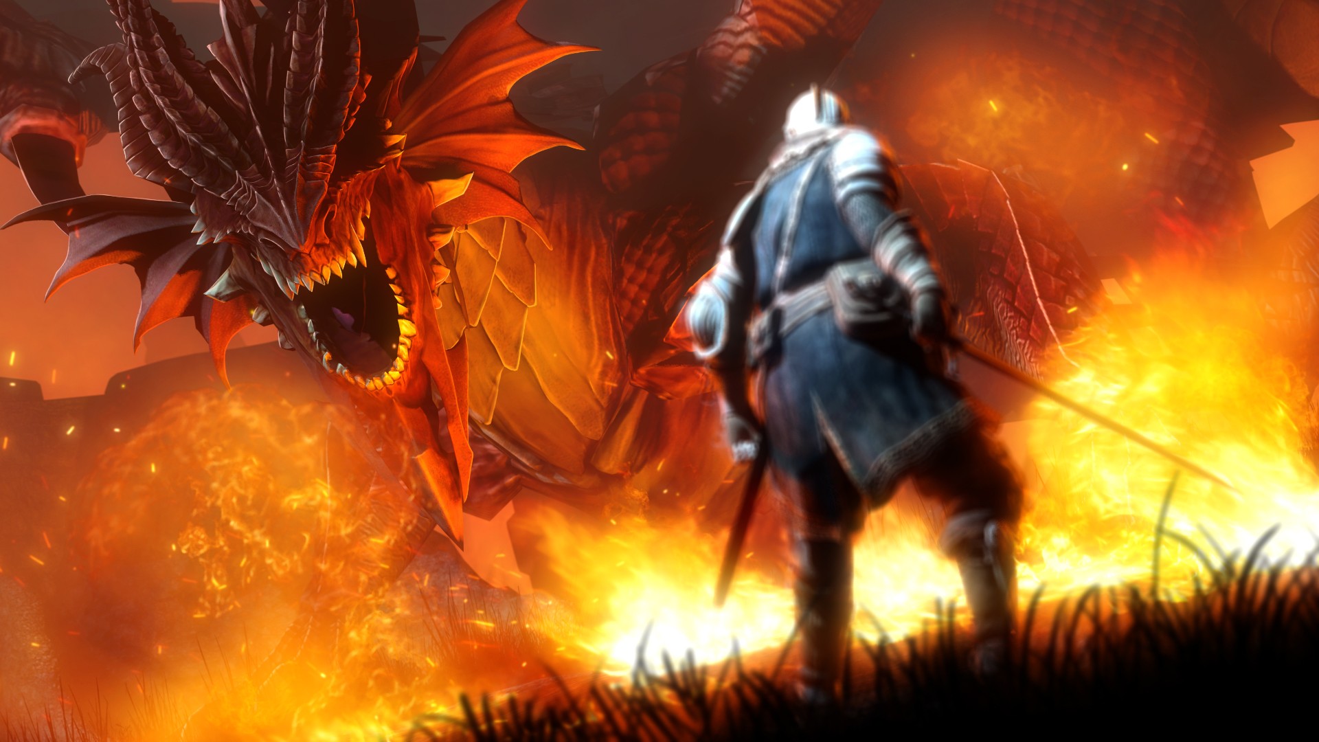 Dark Souls Dragon Fire Fight HD Wallpaper