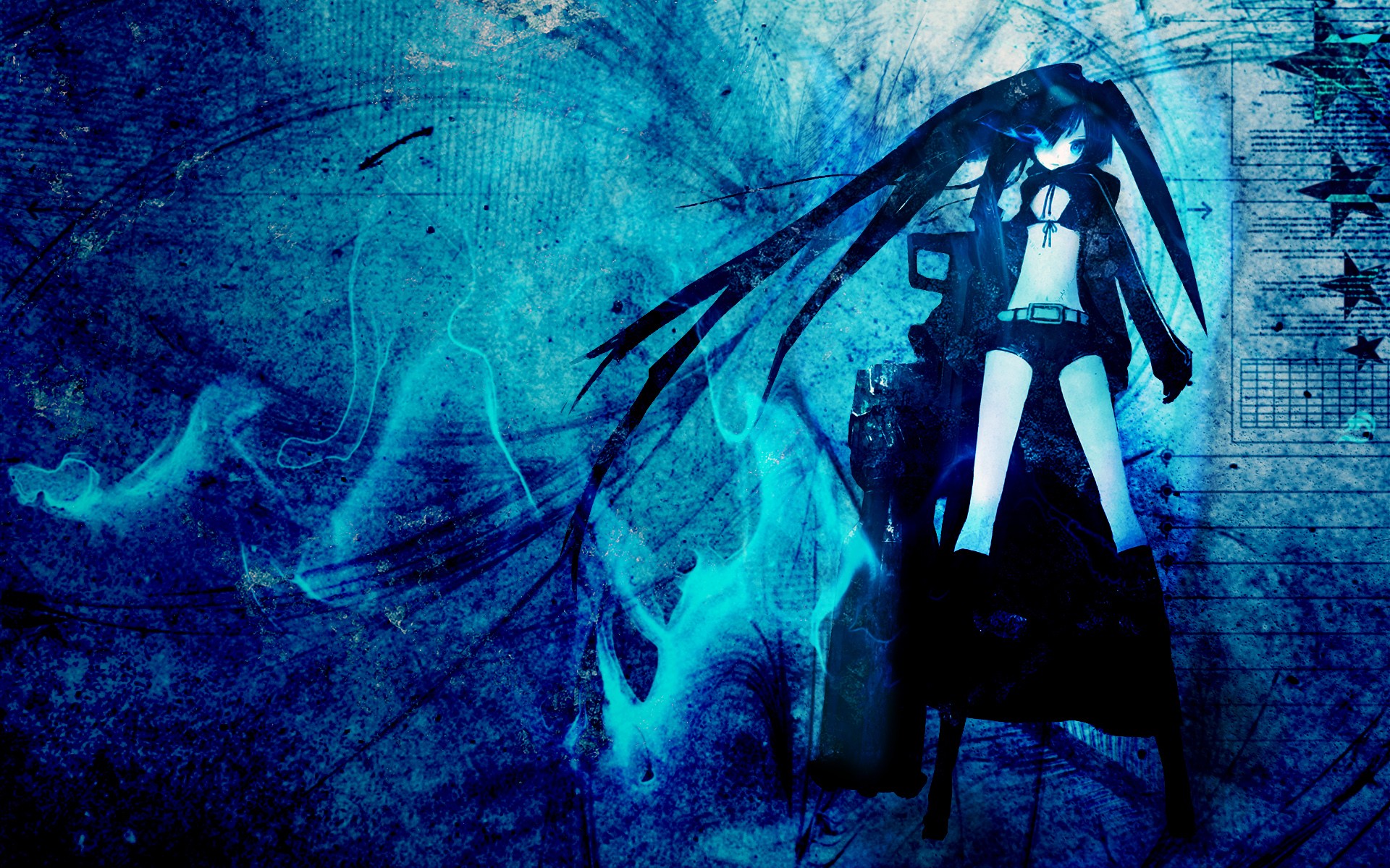 Black Rock Shooter with Twintails HD Wallpaper