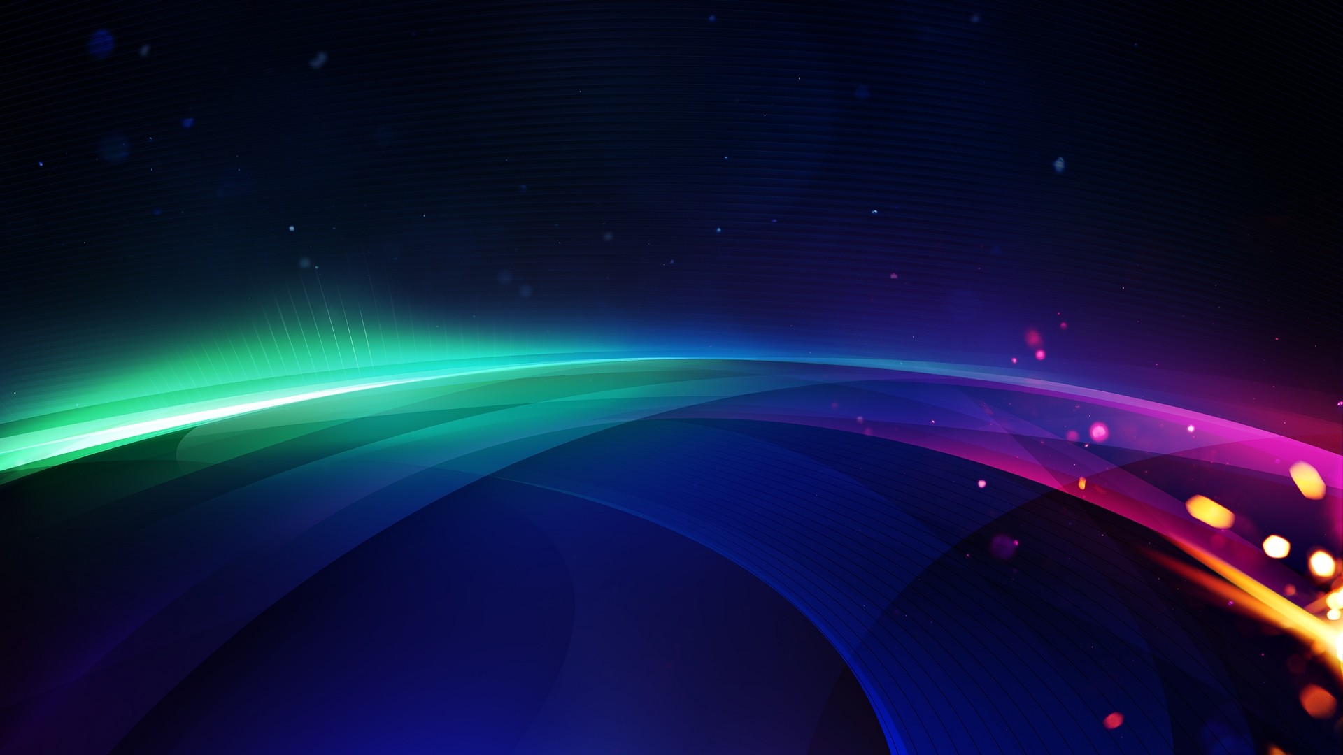 Abstract digital art with glowing lines and particles HD Wallpaper
