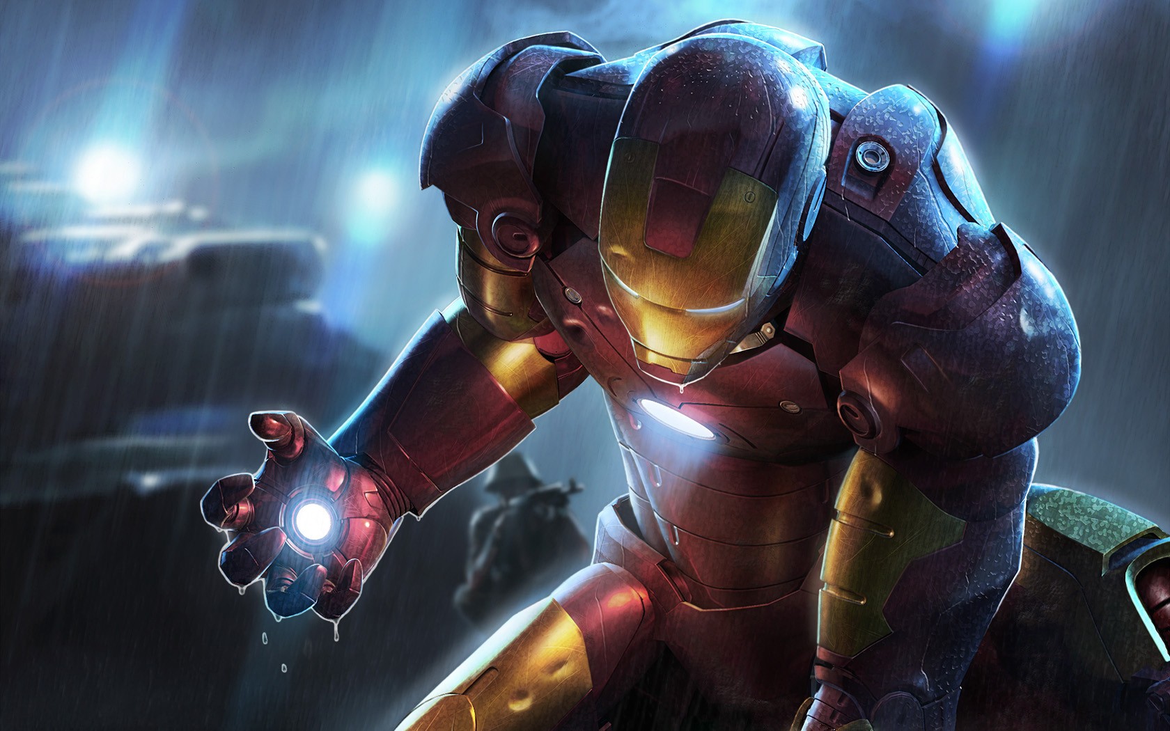 Iron Man in the Rain HD Wallpaper