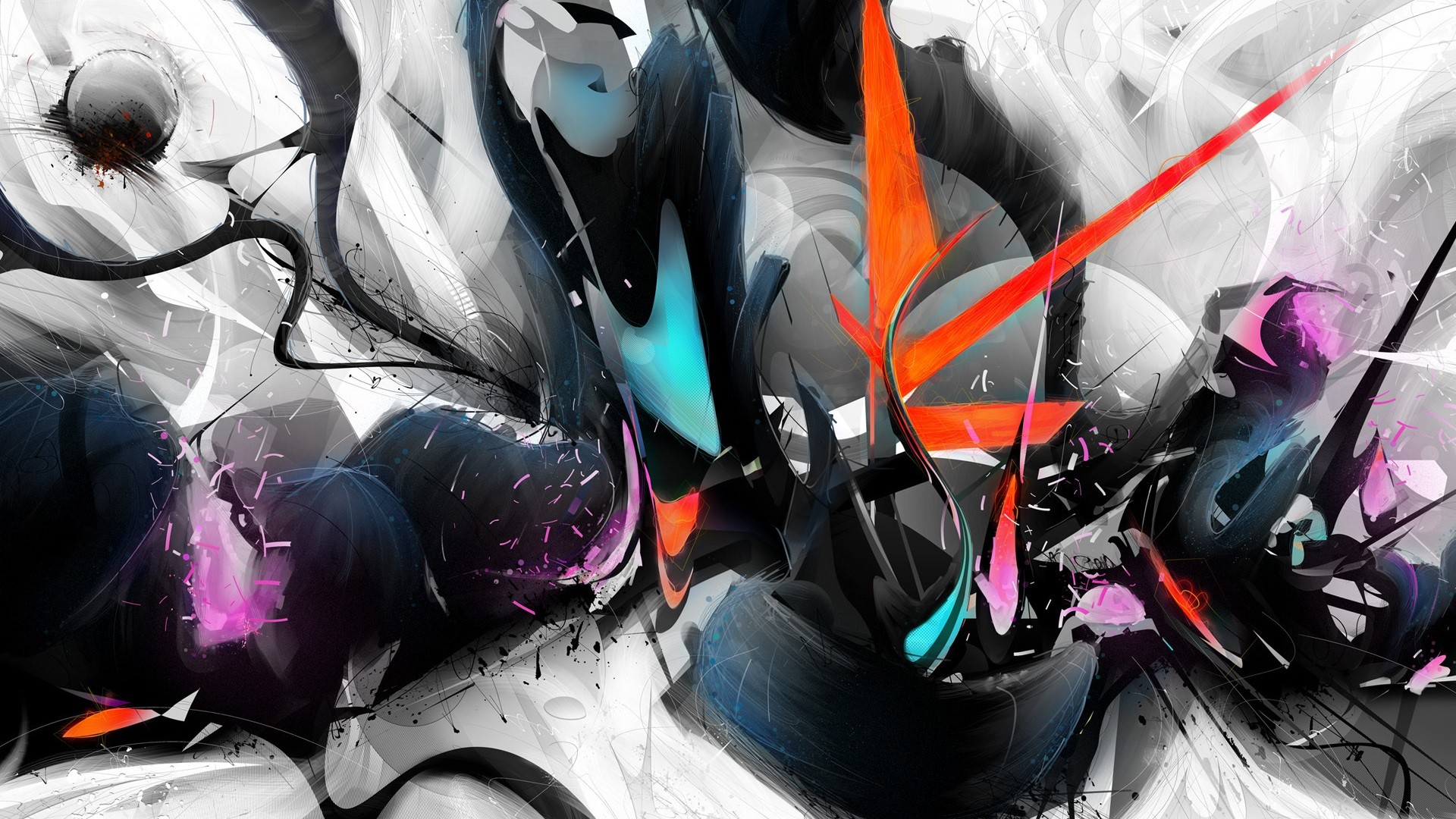 Abstract digital art by Rik Oostenbroek with lines and shapes HD Wallpaper