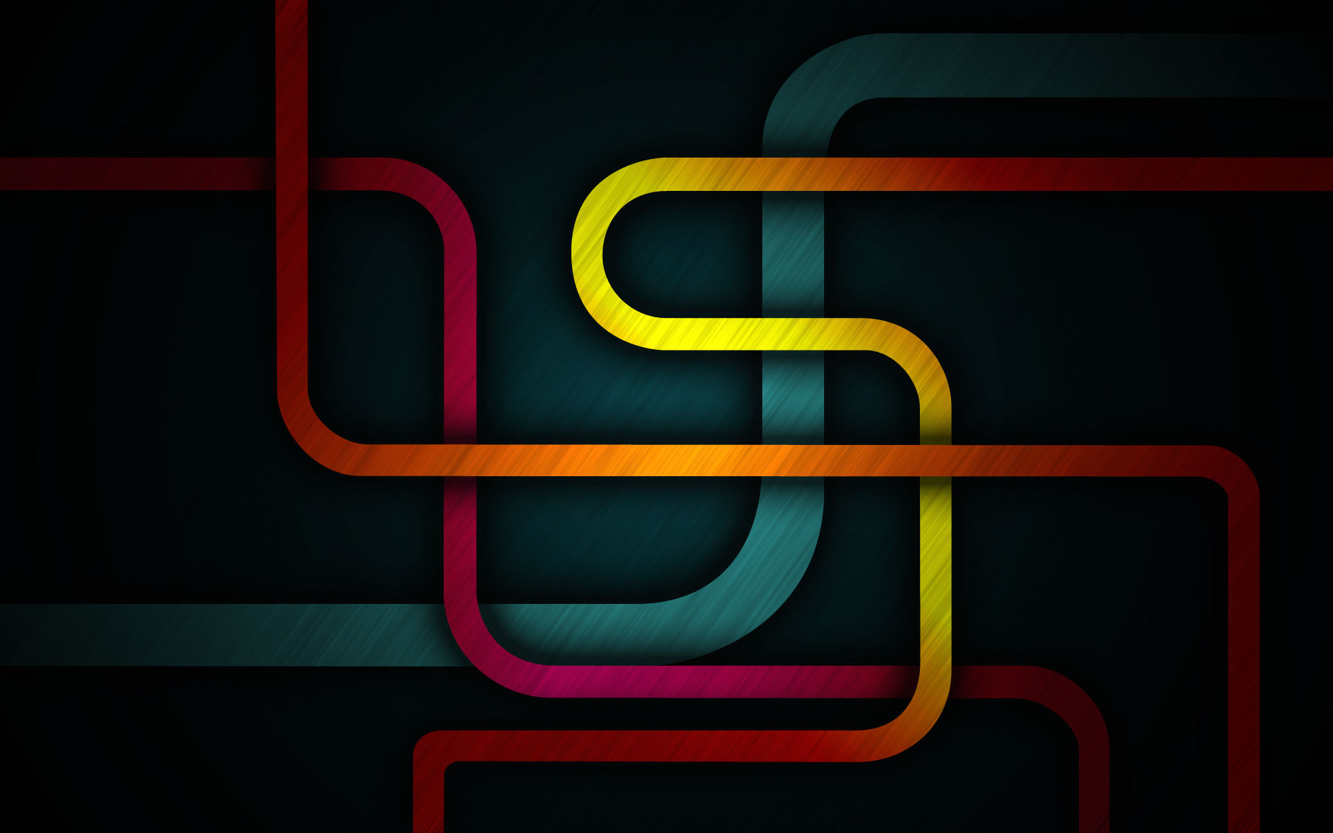 Abstract colorful lines on a dark background HD Wallpaper