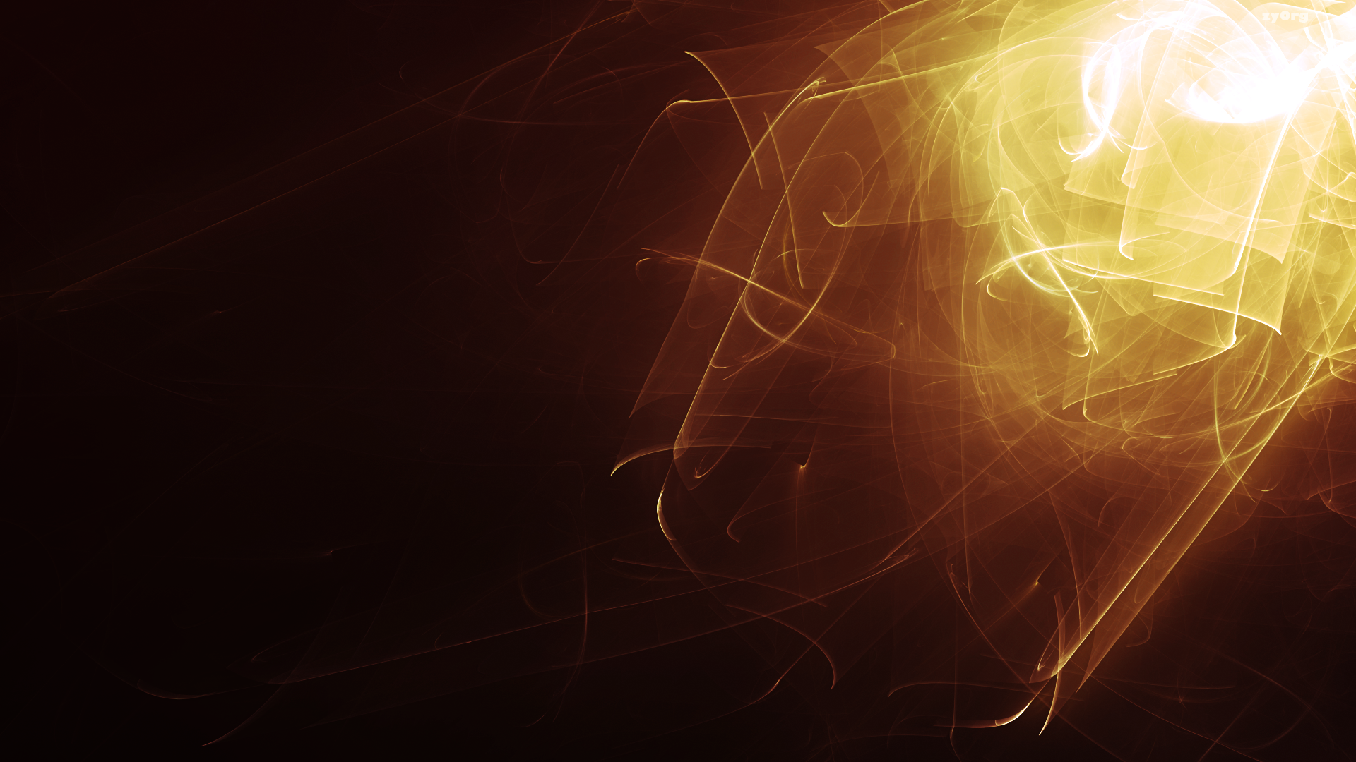 Shapes Lights Lines Yellow Abstract Digital Art HD Wallpaper
