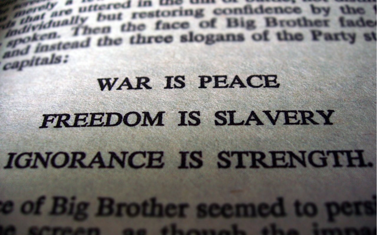 1984: War is Peace, Freedom is Slavery, Ignorance is Strength HD Wallpaper