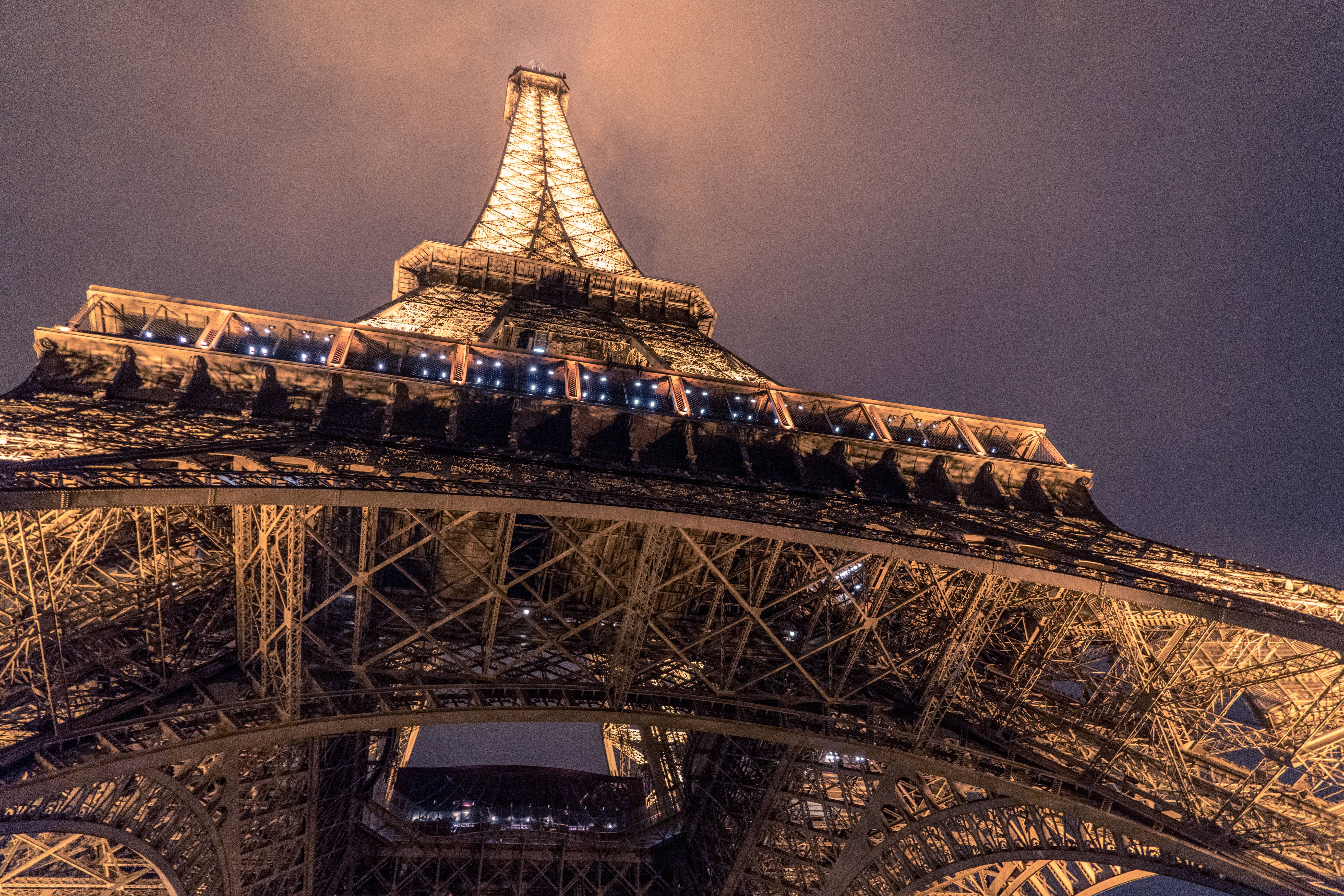 The Eiffel Tower at Night HD Wallpaper