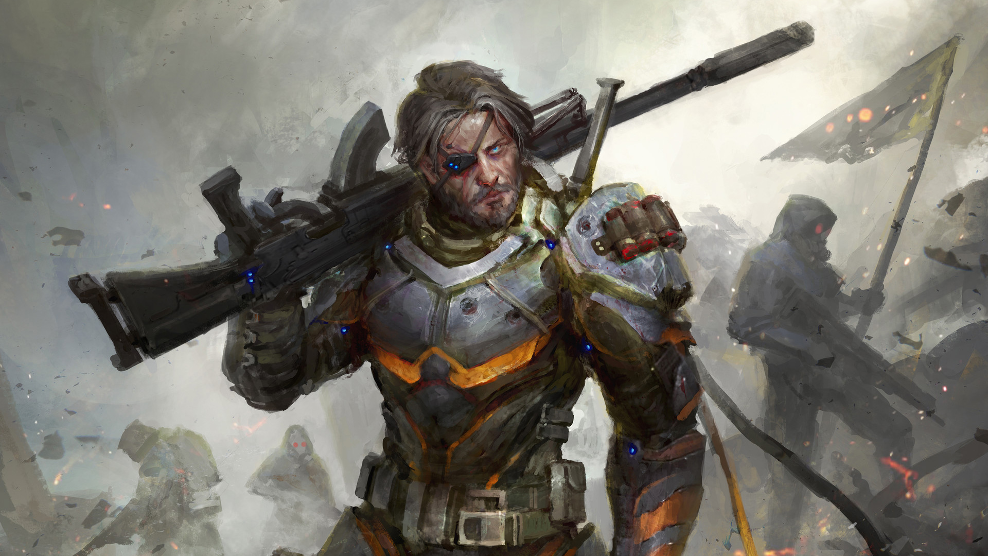 Deathstroke artwork of a soldier with a rifle HD Wallpaper