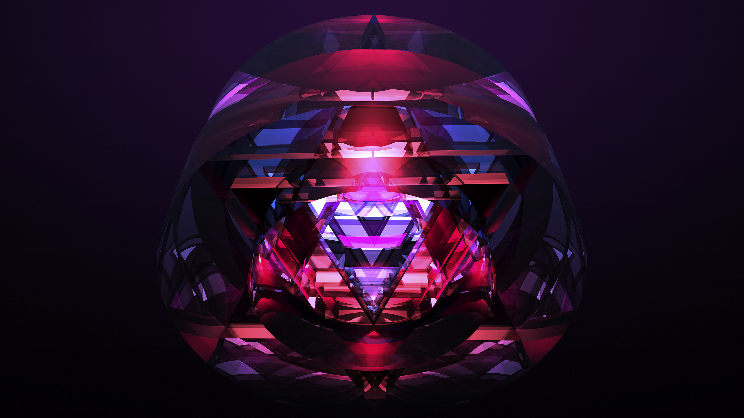 Abstract digital art with geometric shapes and light HD Wallpaper