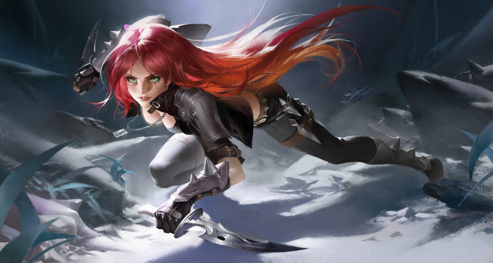 Katarina from League of Legends in action HD Wallpaper
