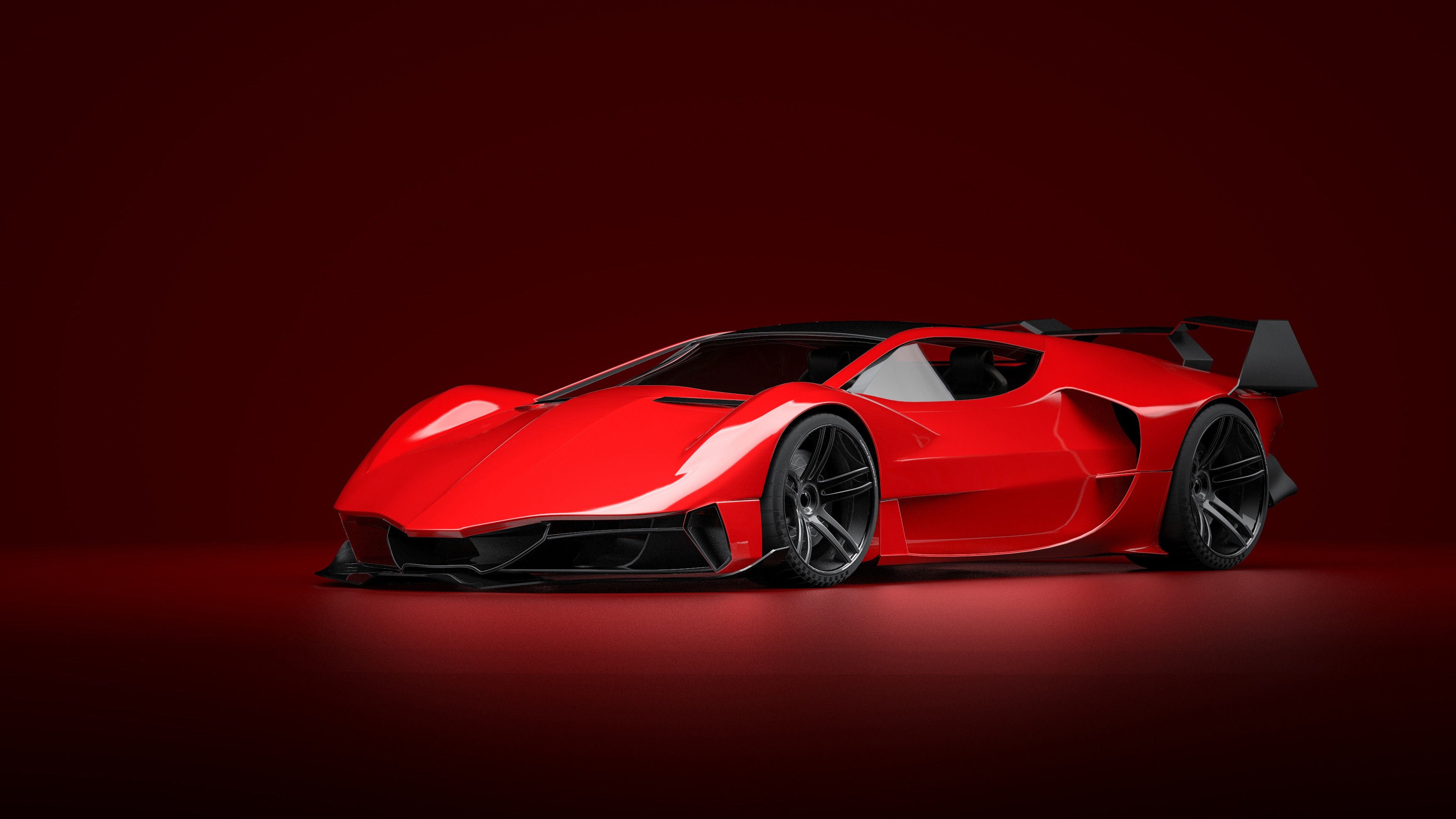 Red Lamborghini sports car 4K HD Wallpaper