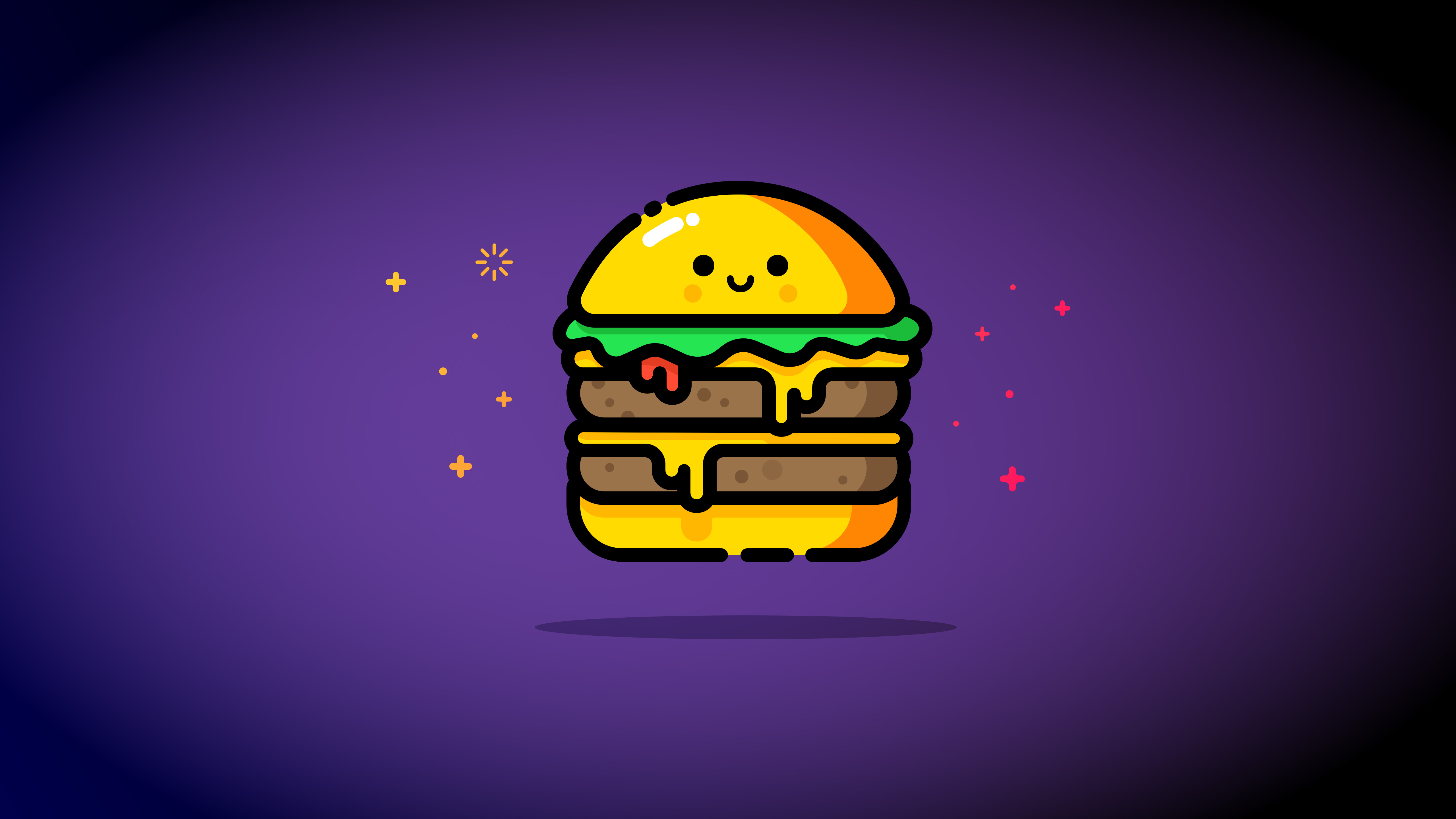 Minimalist Burger with Cheese and Lettuce HD Wallpaper