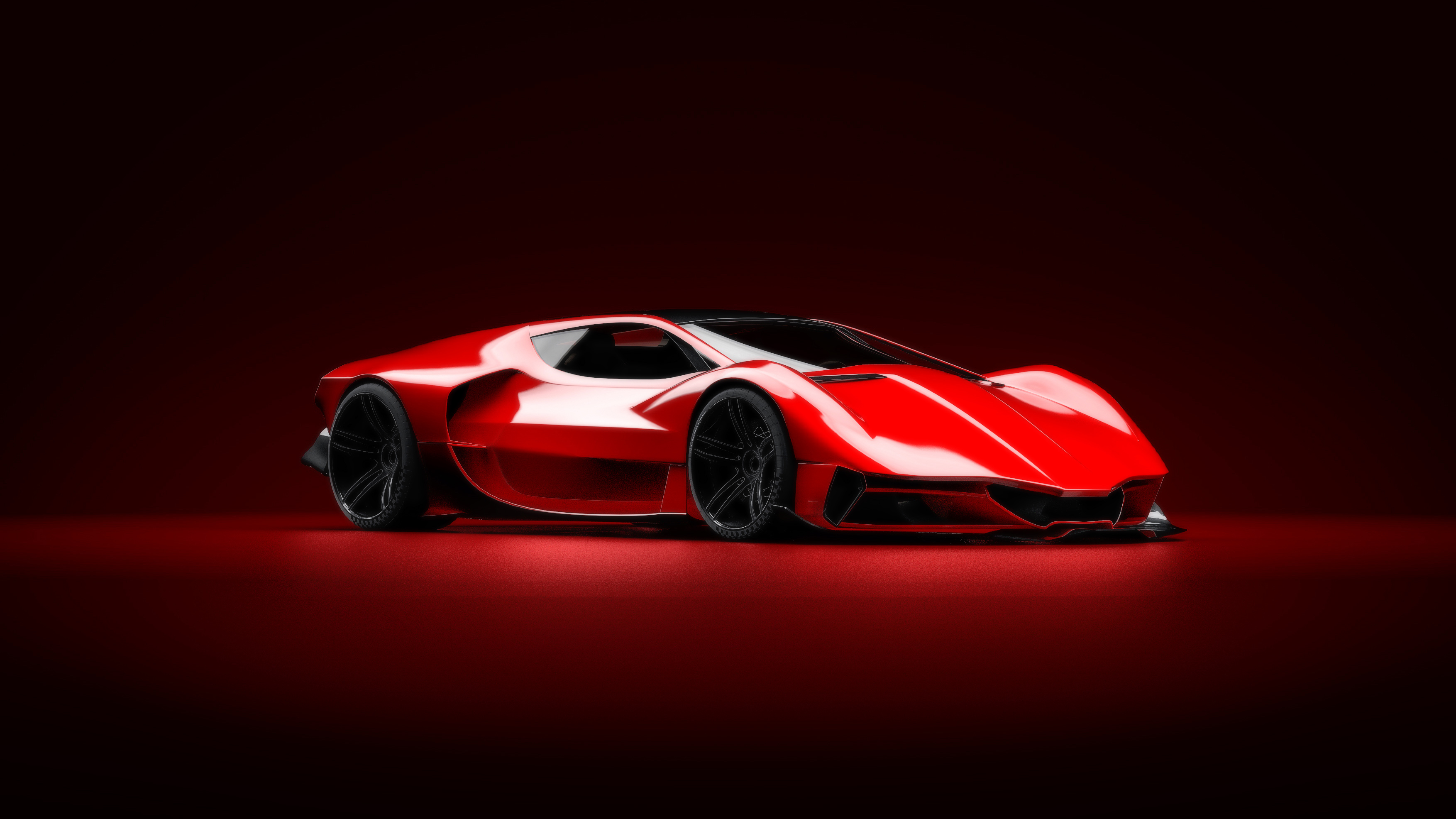 Red Lamborghini sports car 4K HD Wallpaper