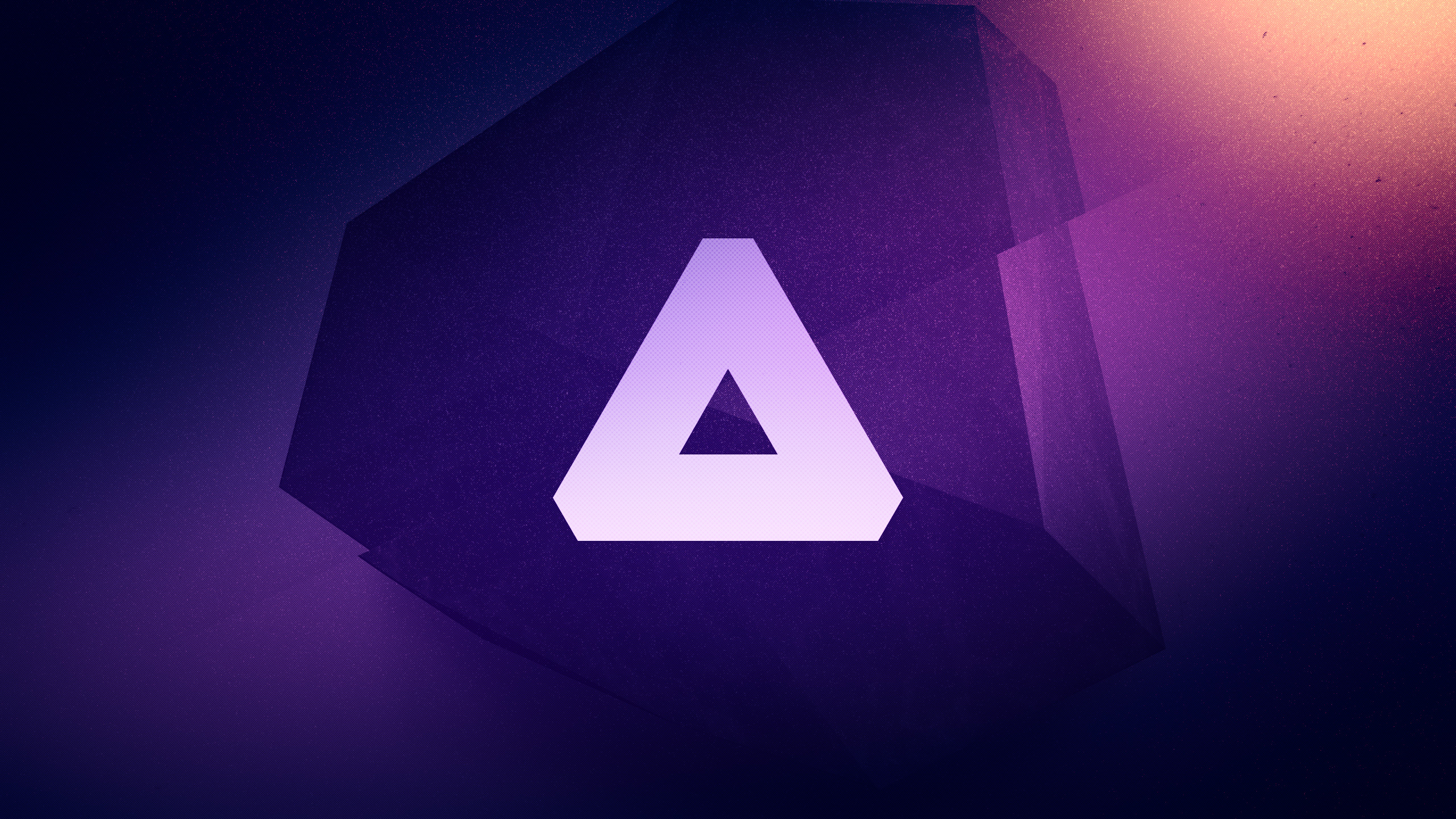 Abstract geometric shapes with a purple and pink gradient HD Wallpaper