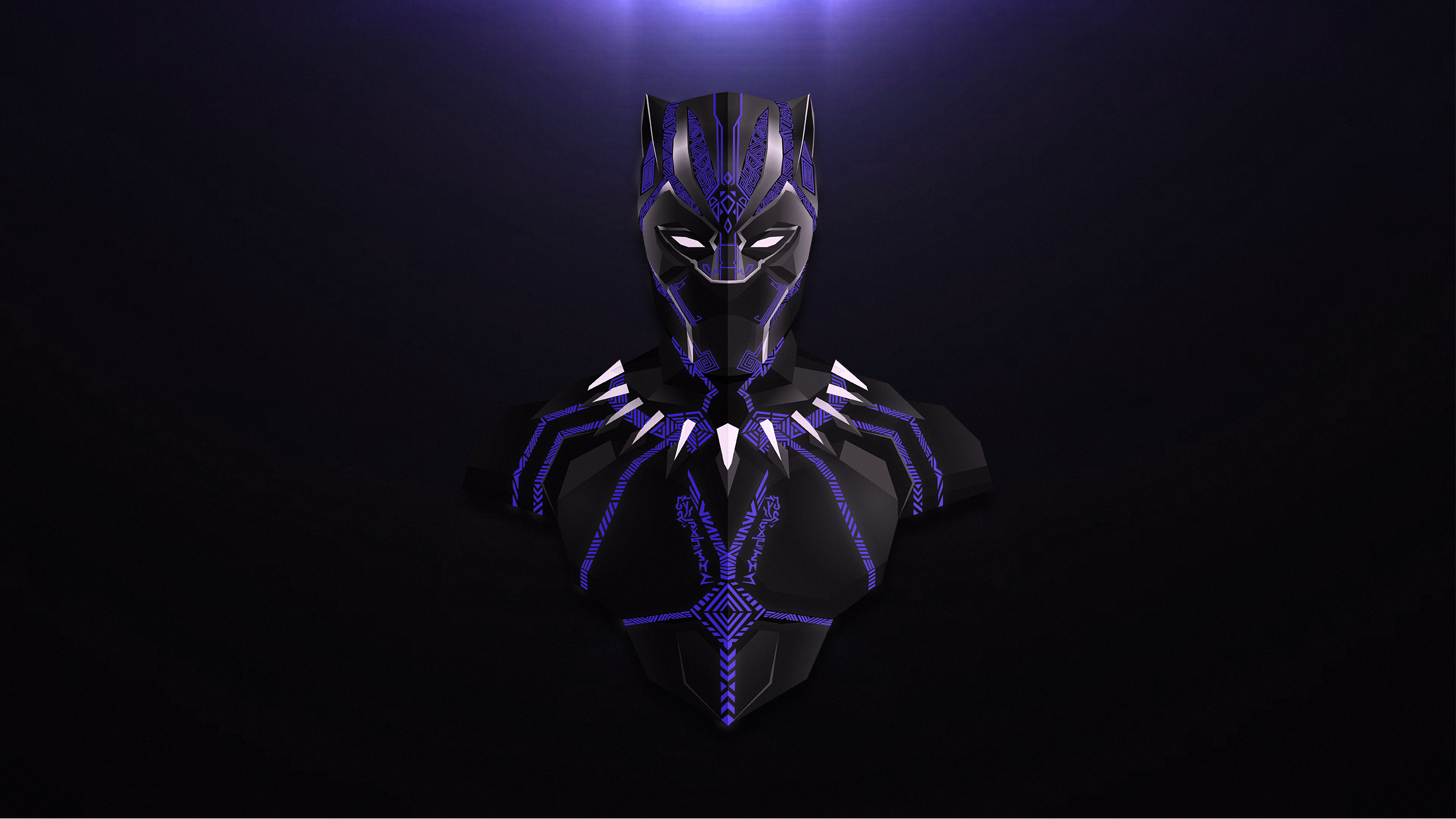 Black Panther low poly digital art HD Wallpaper