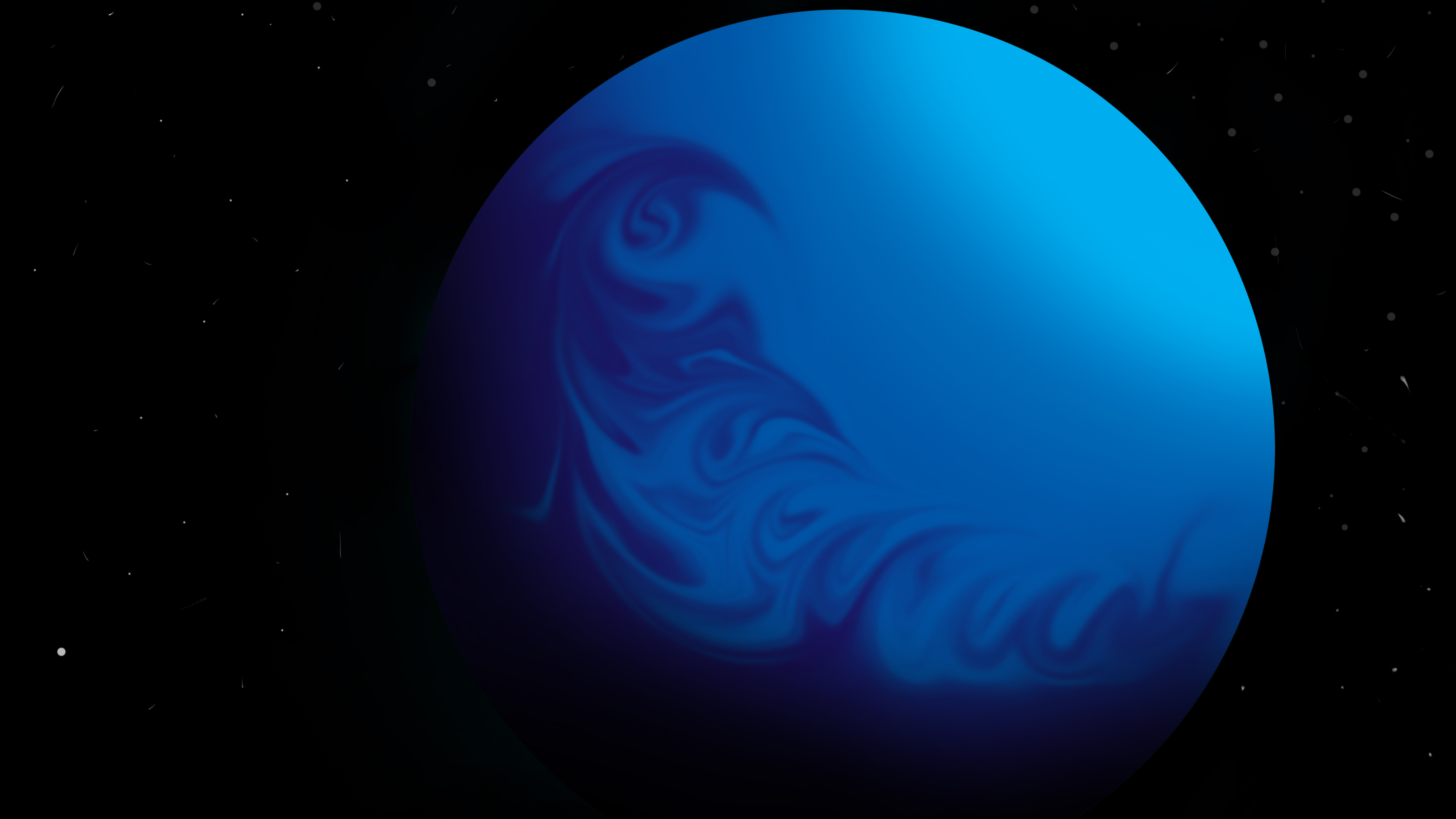 Blue planet with swirling clouds in space HD Wallpaper