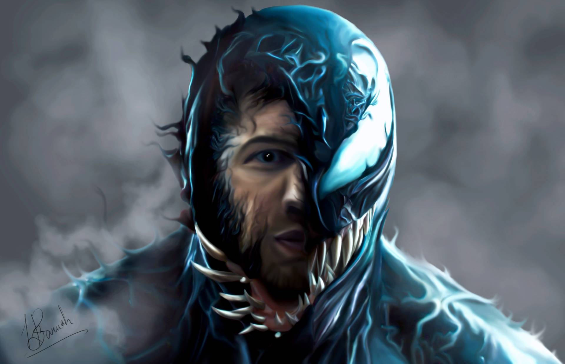 Venom Movie Artwork of Tom Hardy as Venom HD Wallpaper