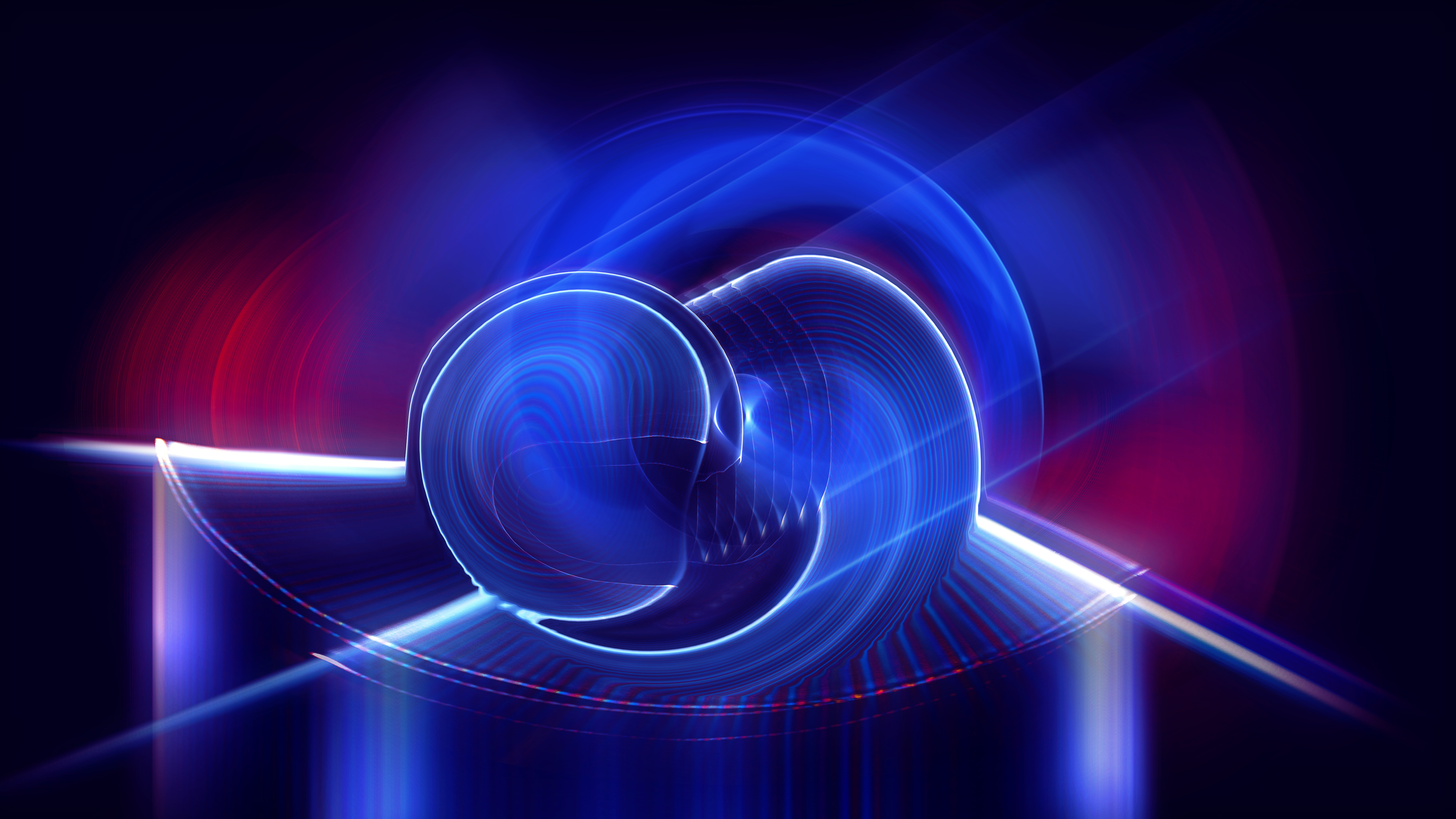 Abstract Blue and Red Fractal Digital Art HD Wallpaper