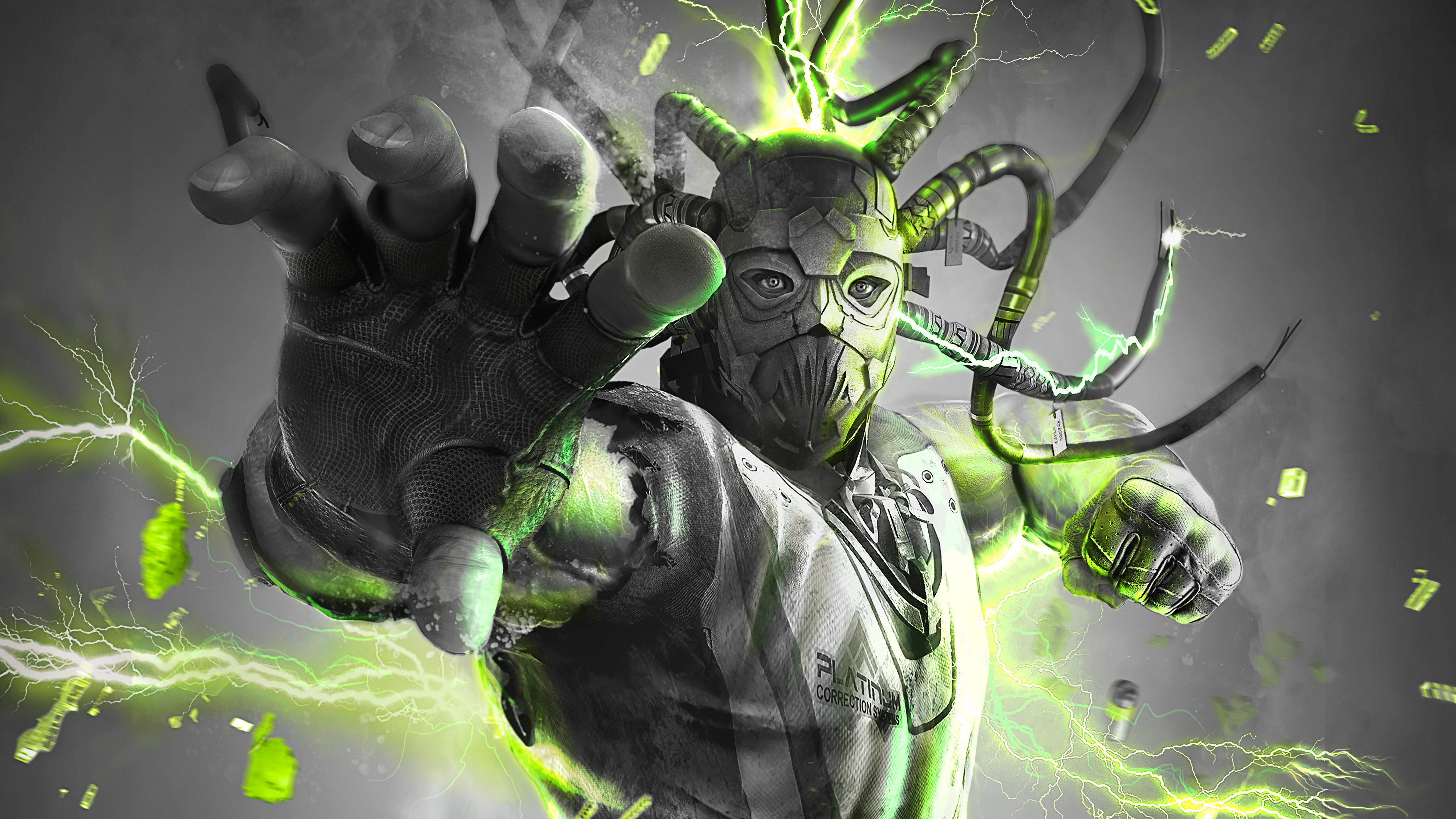 Lawbreakers character with green energy and lightning HD Wallpaper