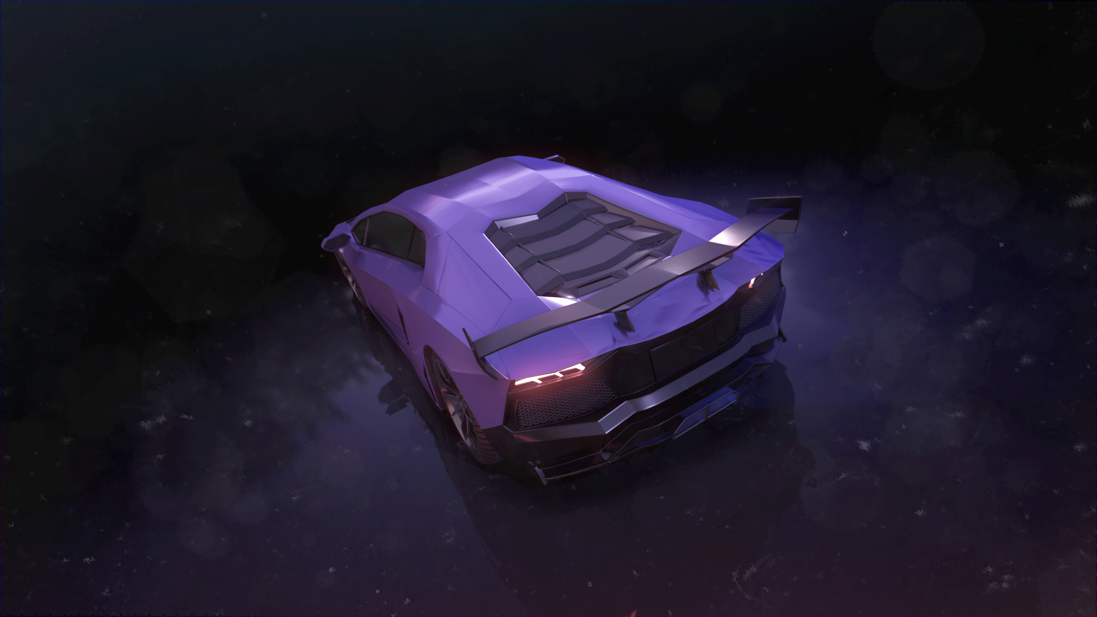 Purple Lamborghini Aventador in 4K HD Wallpaper