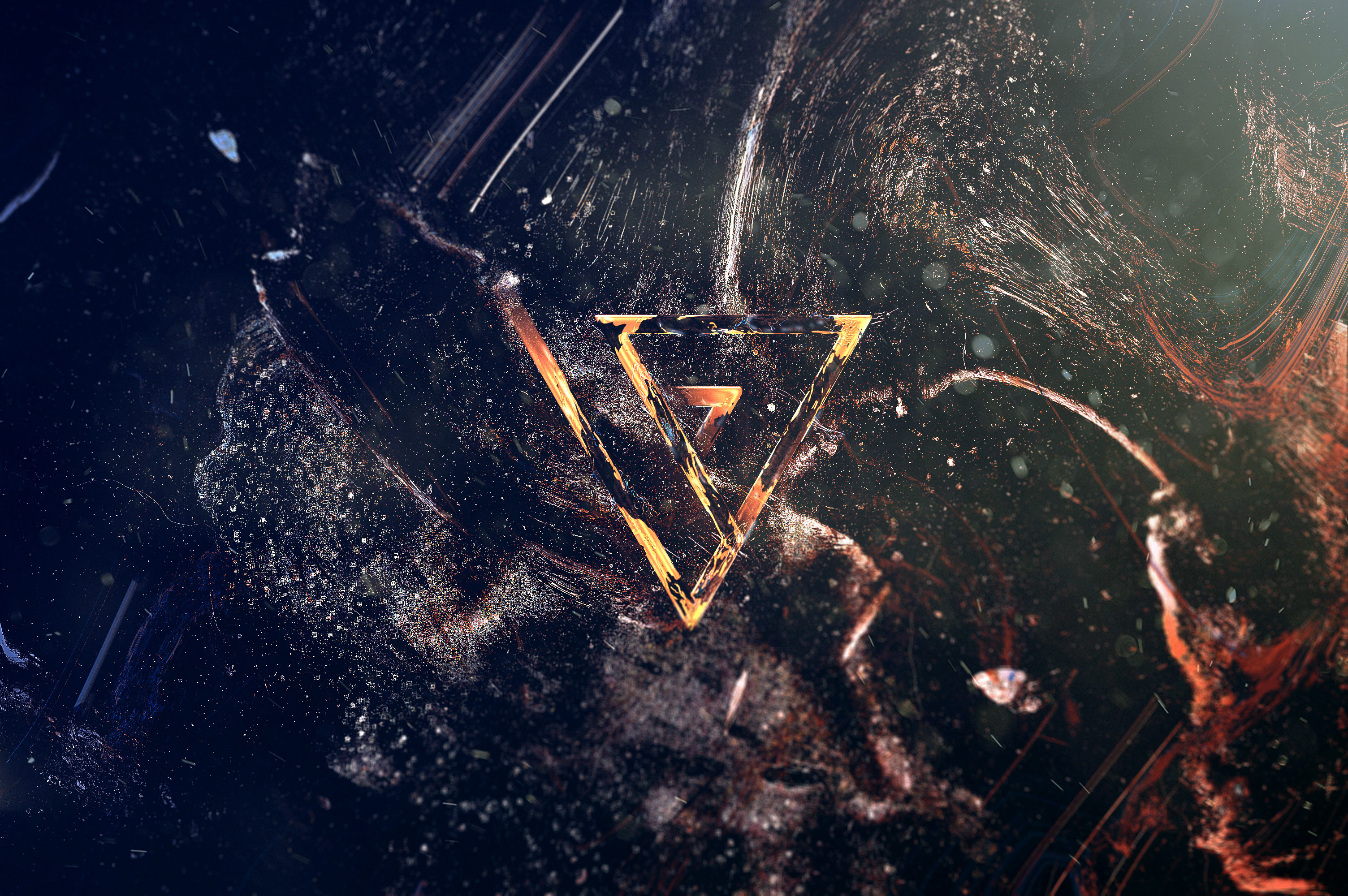 Abstract triangle illustration with digital art elements HD Wallpaper