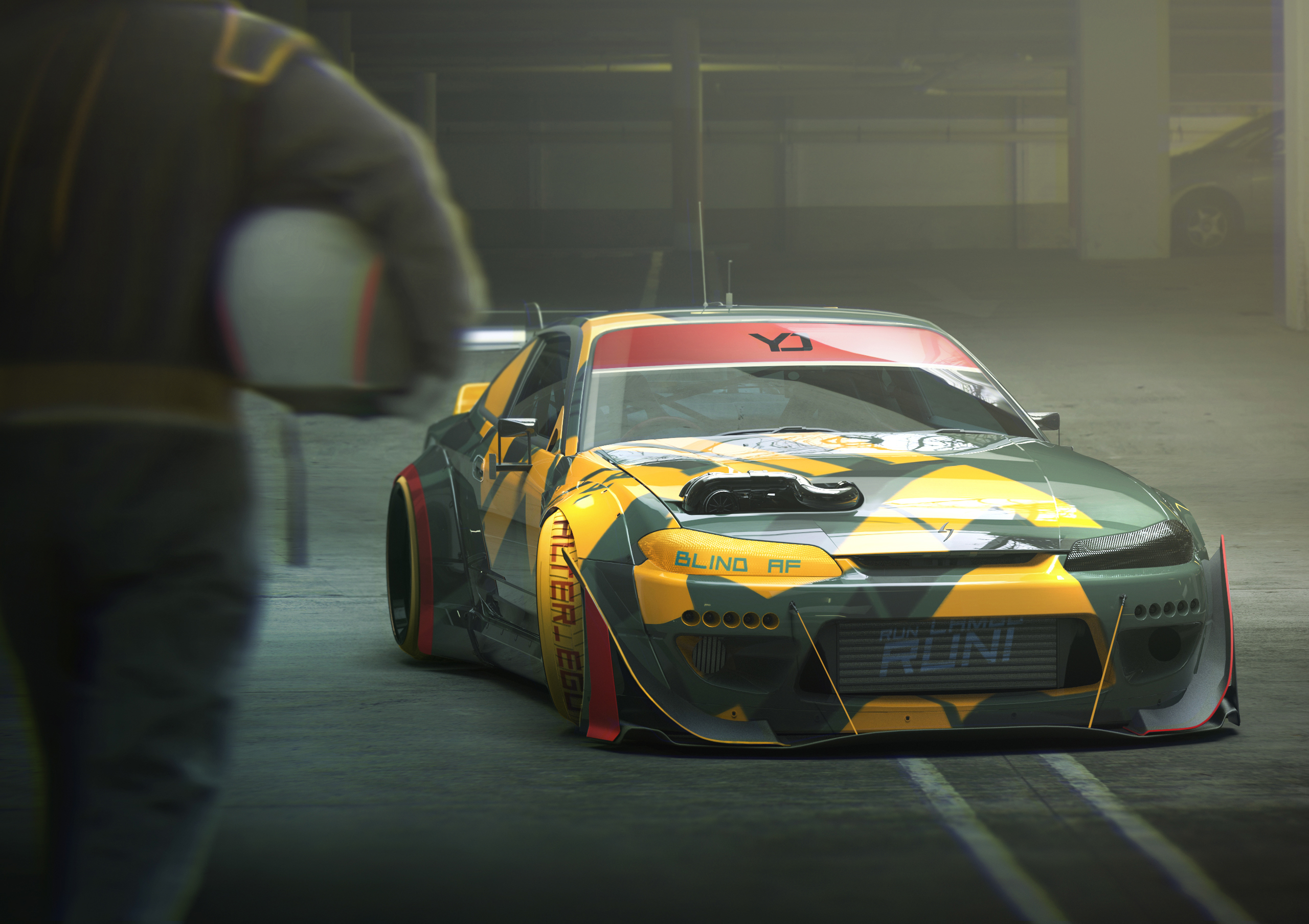 Nissan S15 Drift Car Artwork HD Wallpaper
