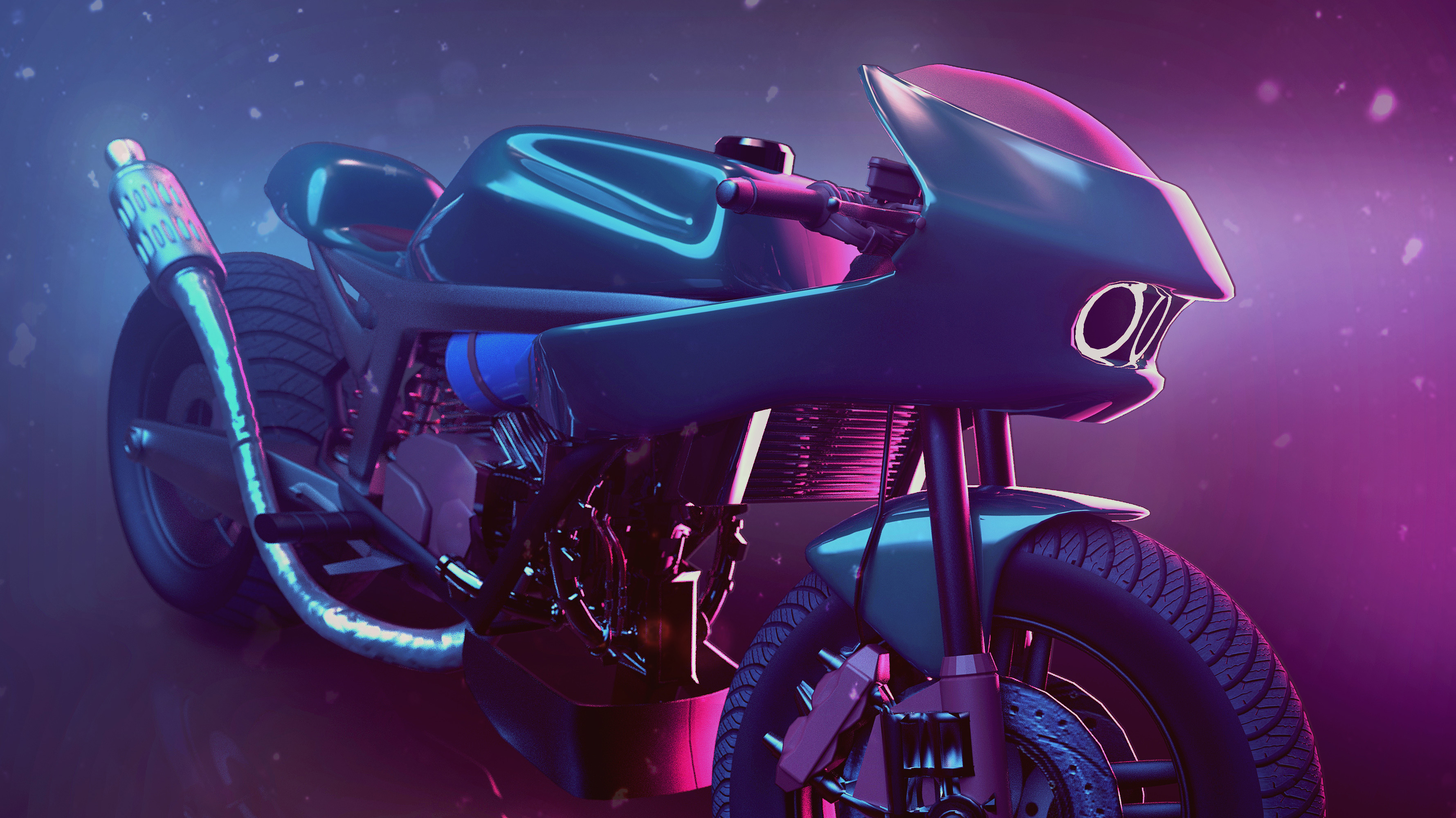 Digital Art Motorcycle Artwork 4K HD Wallpaper
