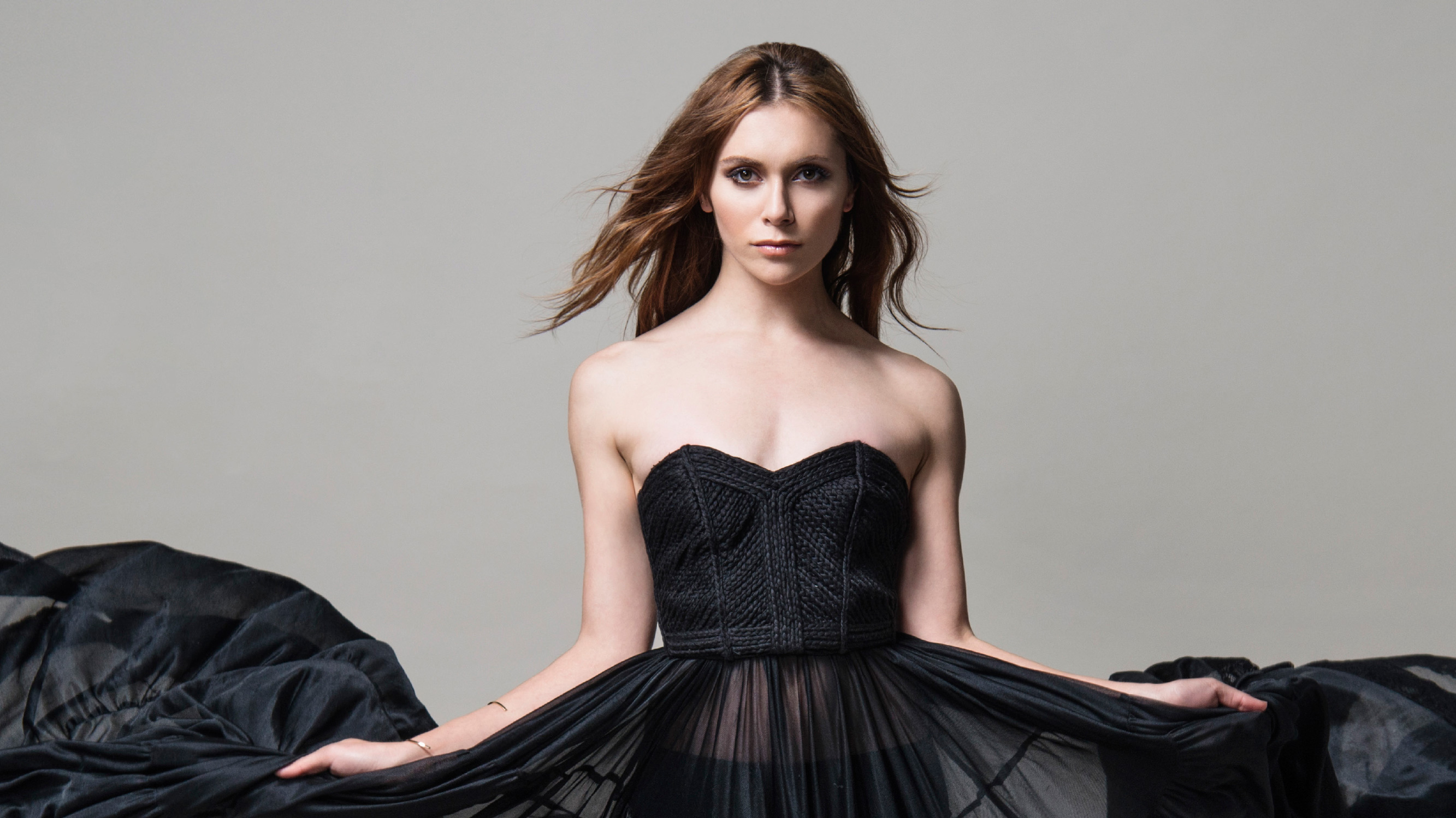 Alyson Stoner in a black dress HD Wallpaper