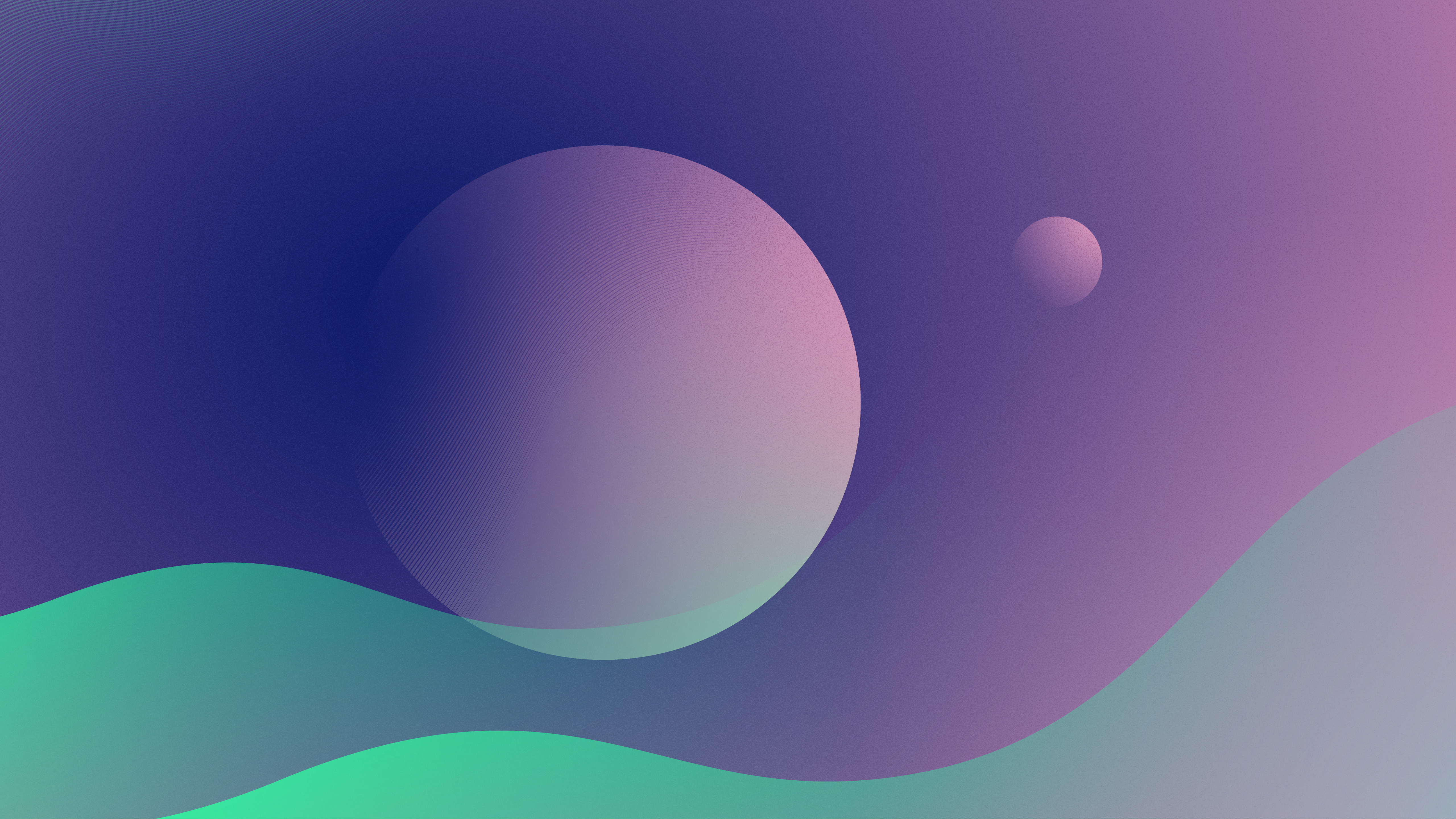 Minimalist digital art of planets HD Wallpaper