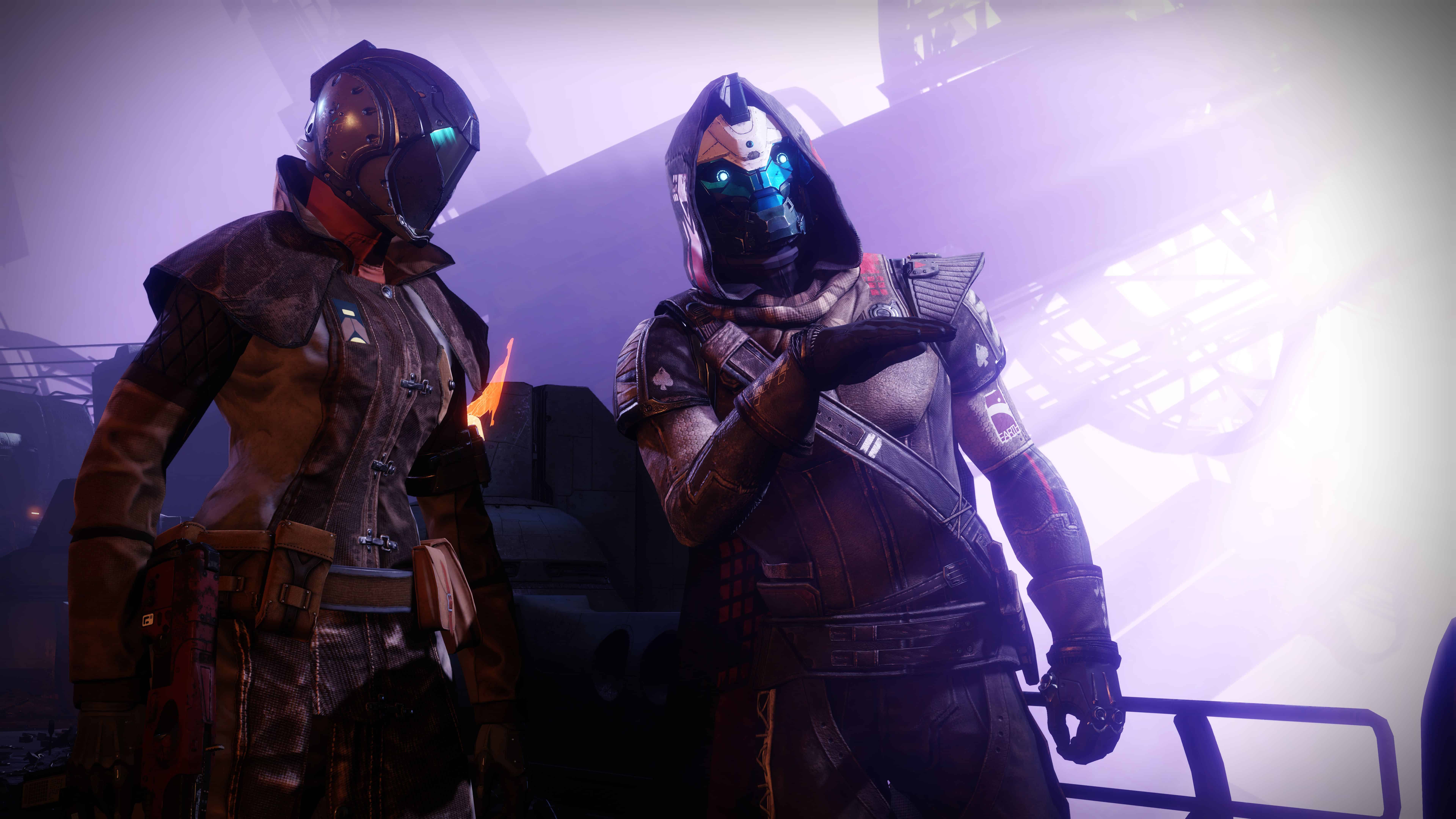 Destiny 2 characters in purple lighting HD Wallpaper