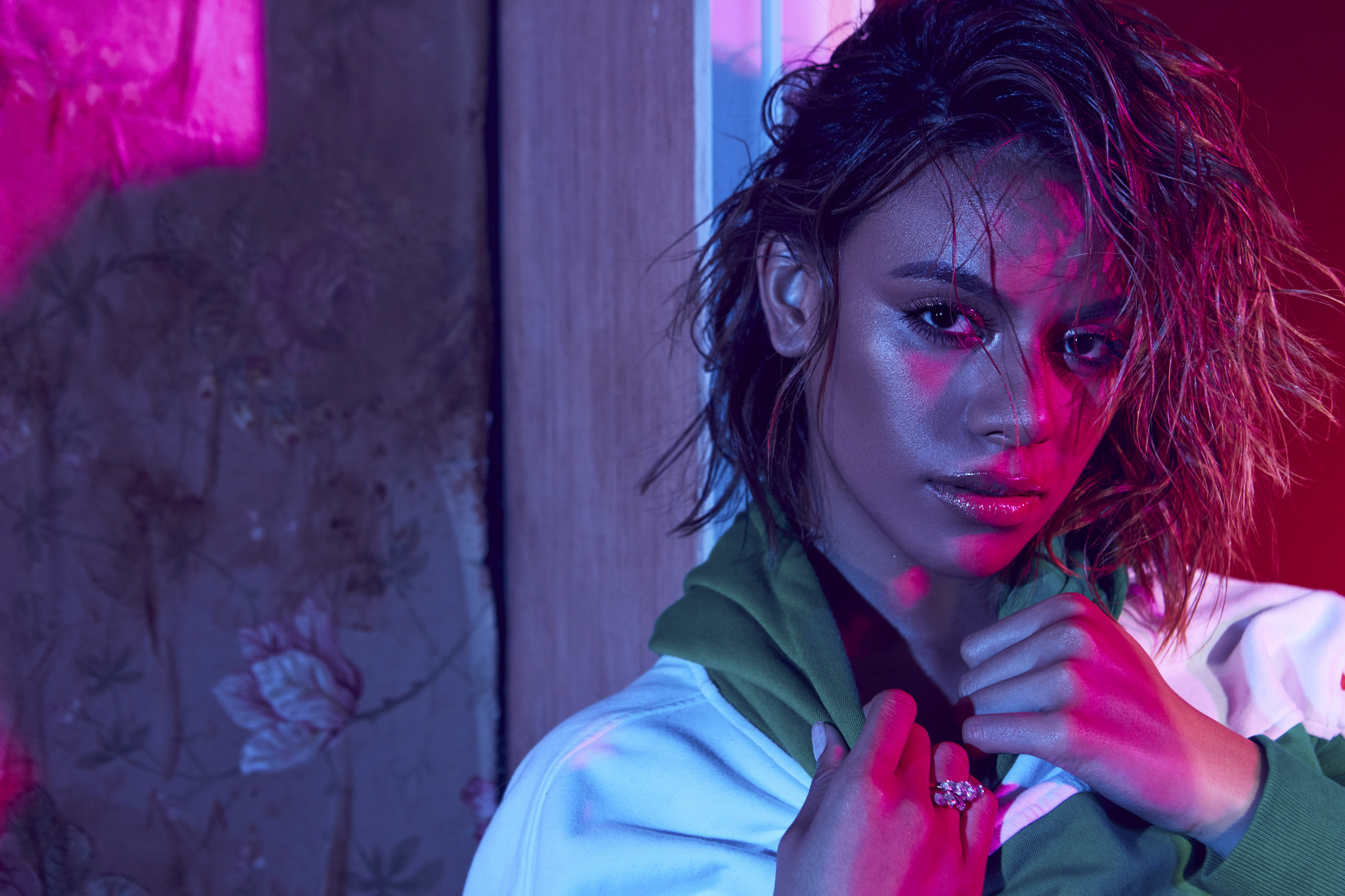 Dinah Jane in colorful lighting HD Wallpaper