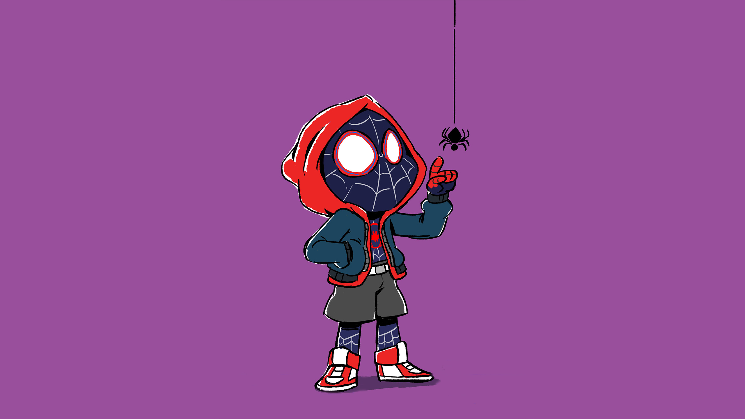 Miles Morales Spider-Man with a Spider HD Wallpaper